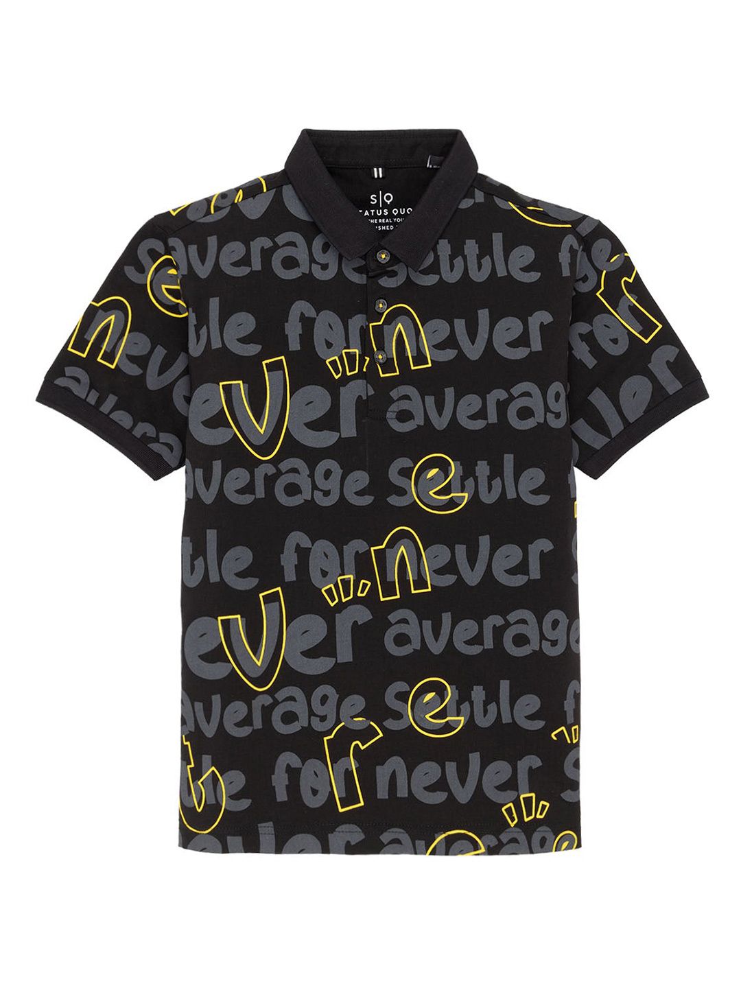 Status Quo  Kids Typography Printed Polo Collar T-shirt-picture-45