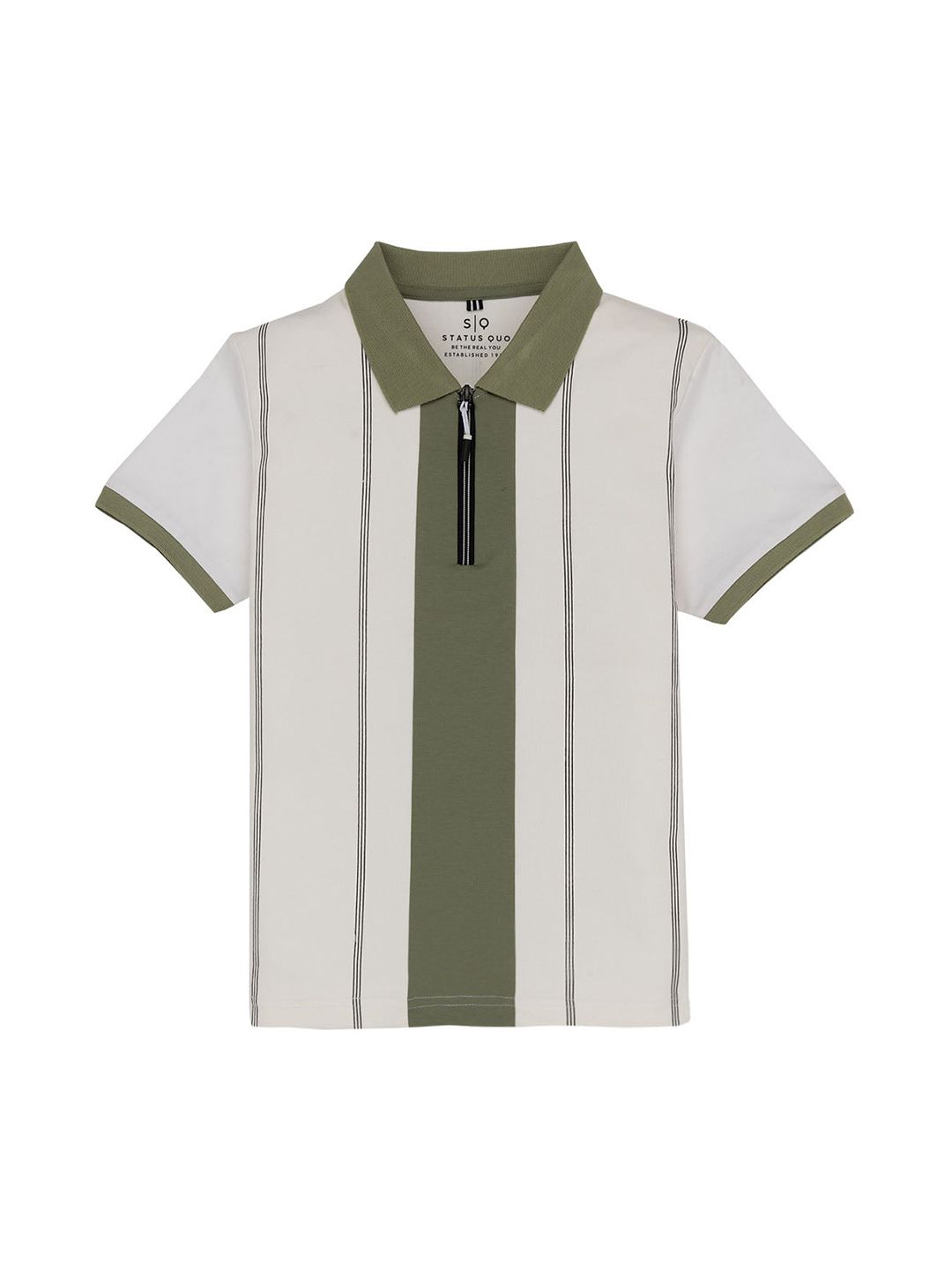 Status Quo Boys Striped Polo Collar Cotton T-shirt-picture-30