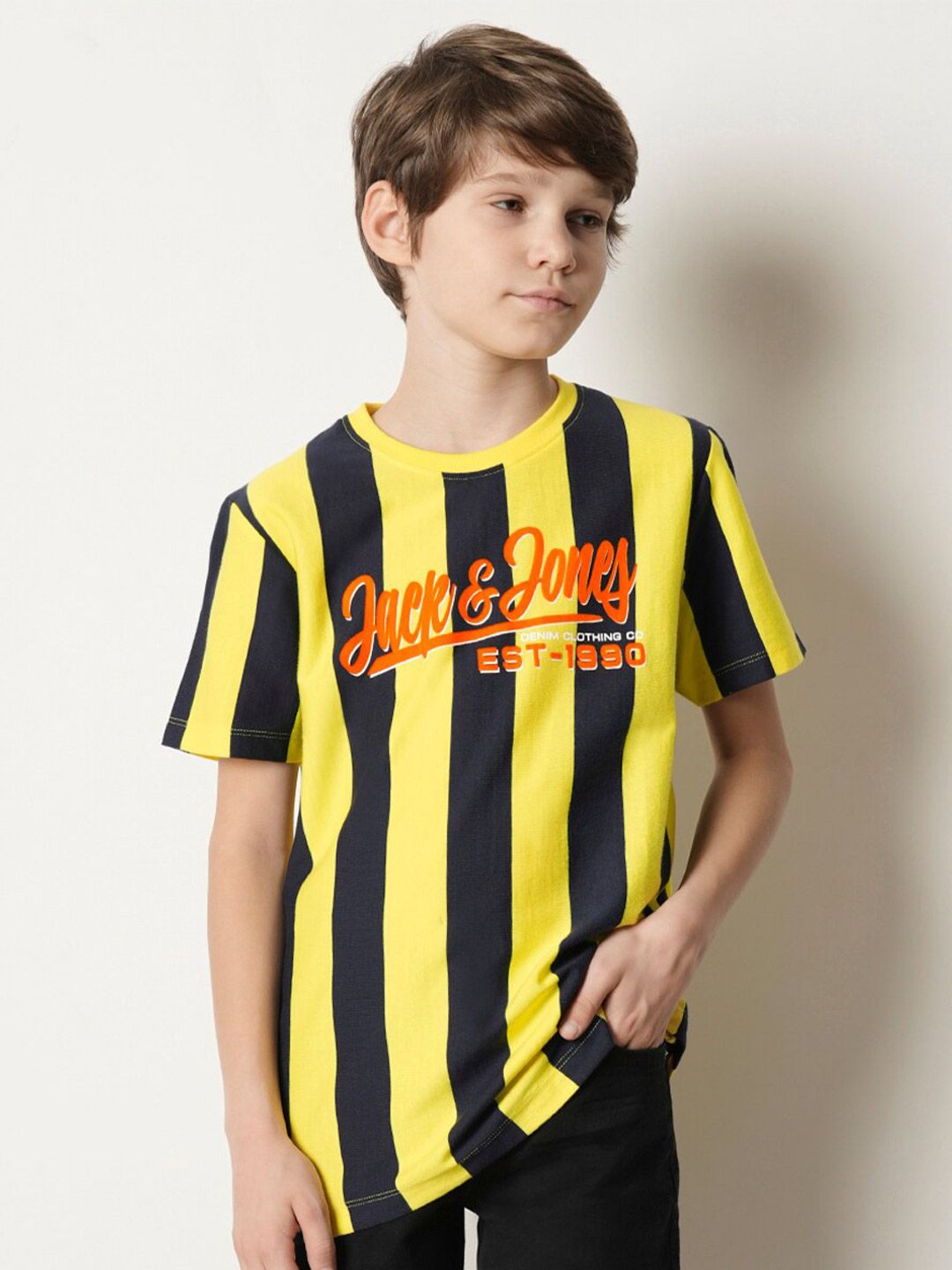 Jack & Jones Junior Boys Striped Pure Cotton T-shirt-picture-46