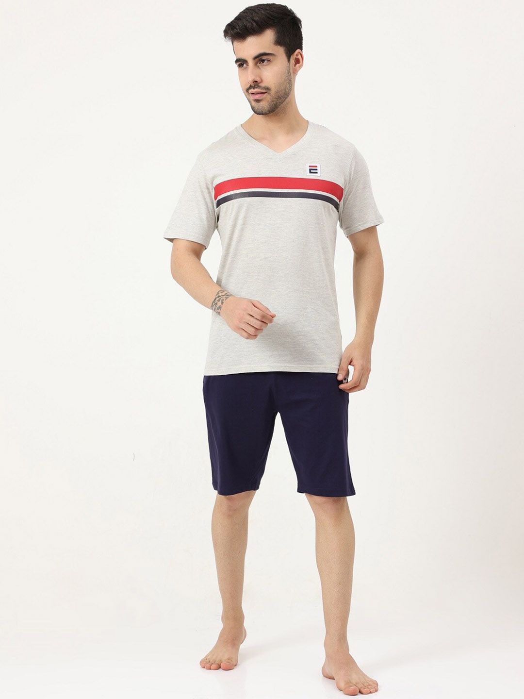 Masculino Latino Striped Pure Cotton Night suit-picture-12