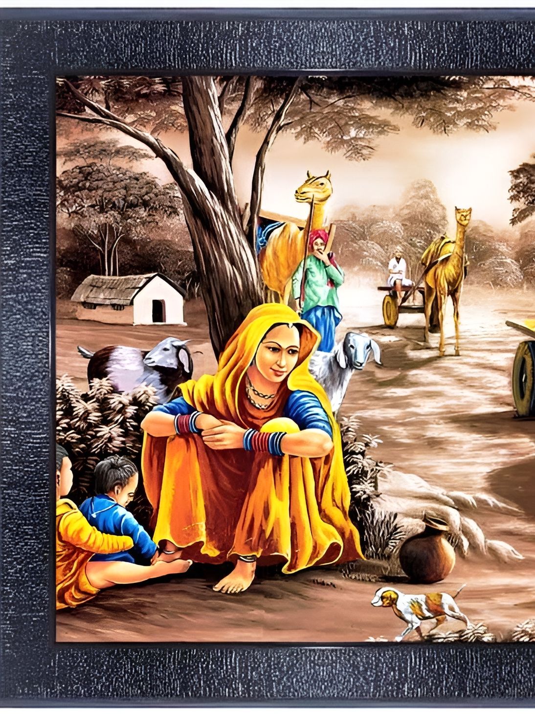 PnF Black & Orange Wooden Religious Wall Painting-picture-22