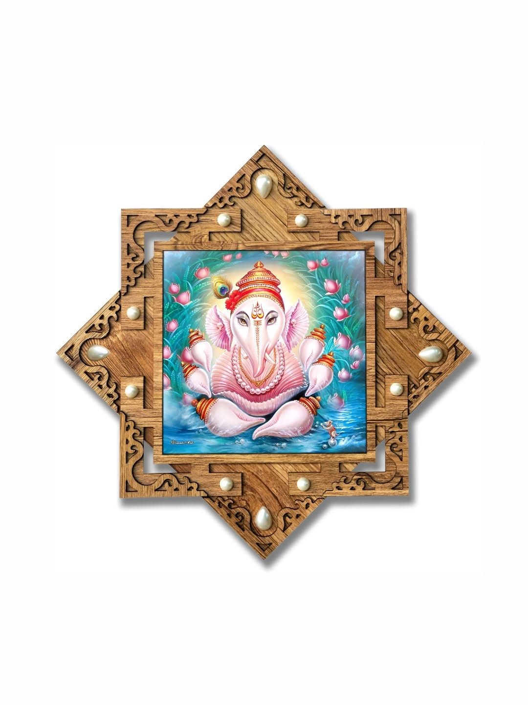 PnF Beige & Blue Wooden Religious Wall Art-picture-22