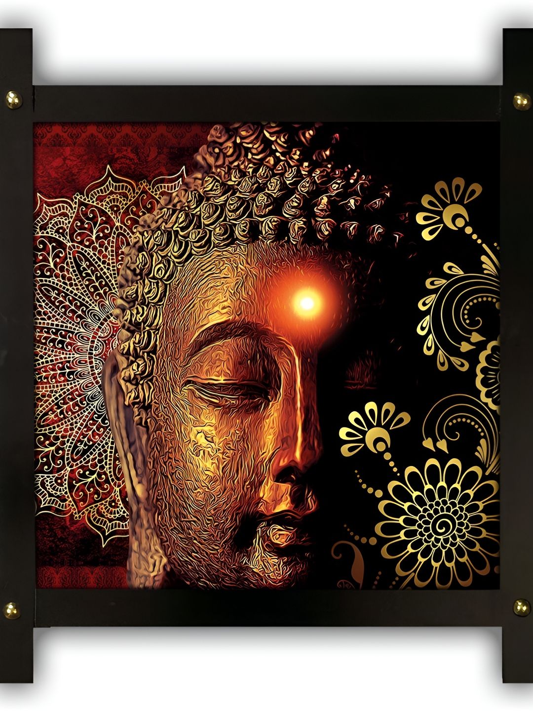 PnF Orange & Black Wooden Religious Painting Wall Art-picture-20