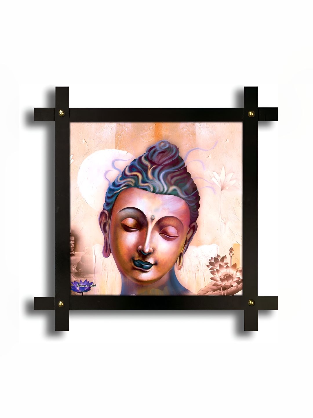 PnF Beige & Blue Wood Painting Wall Art-picture-25