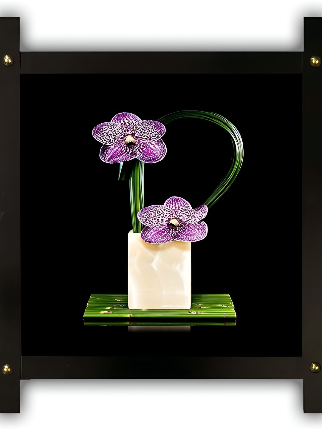 PnF Black & Purple Wooden Floral Wall Painting-picture-31