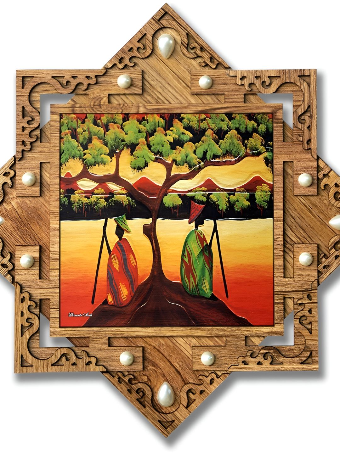 PnF Beige & Red Wooden Wall Art-picture-28