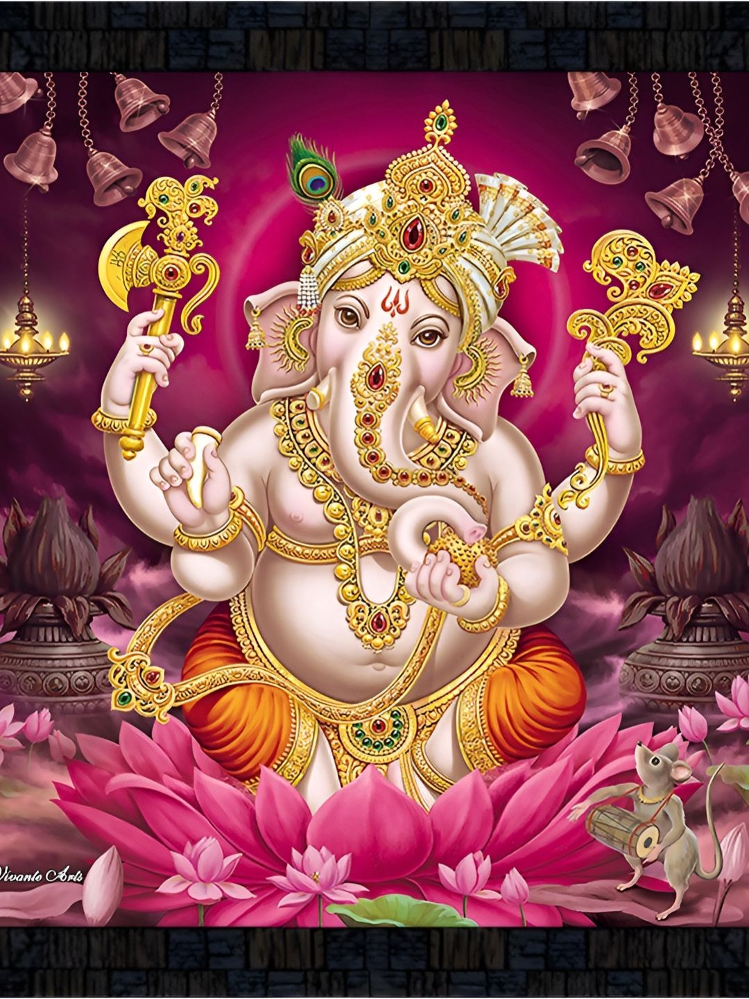 PnF Black & Pink Wooden Religious Wall Painting-picture-17