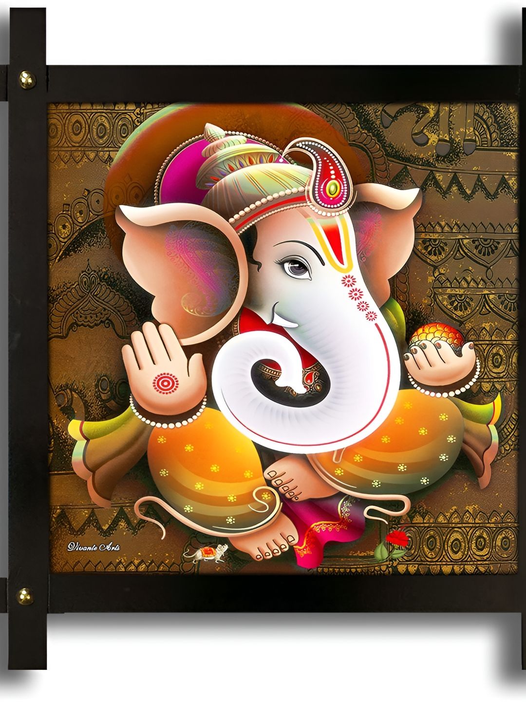 PnF White & Orange Wooden Religious Wall Painting-picture-31