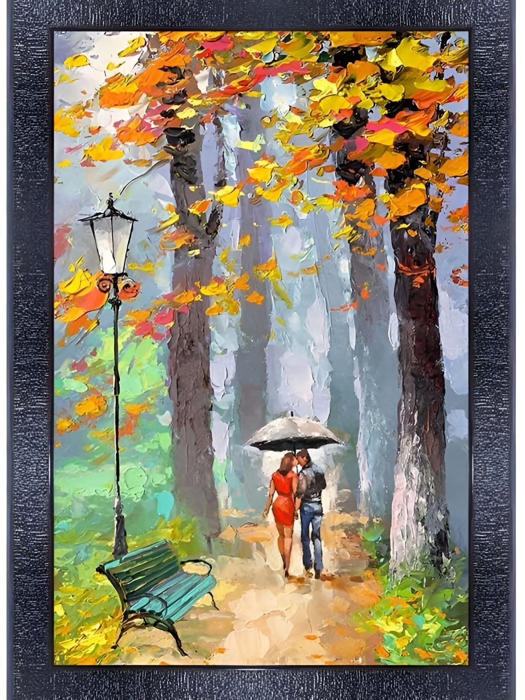 PnF Black & Orange Printed Wooden Abstract Wall Art-picture-25