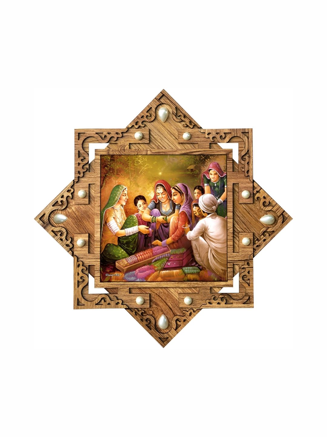 PnF Brown & Green Wooden Religious Painting Wall Art-picture-38