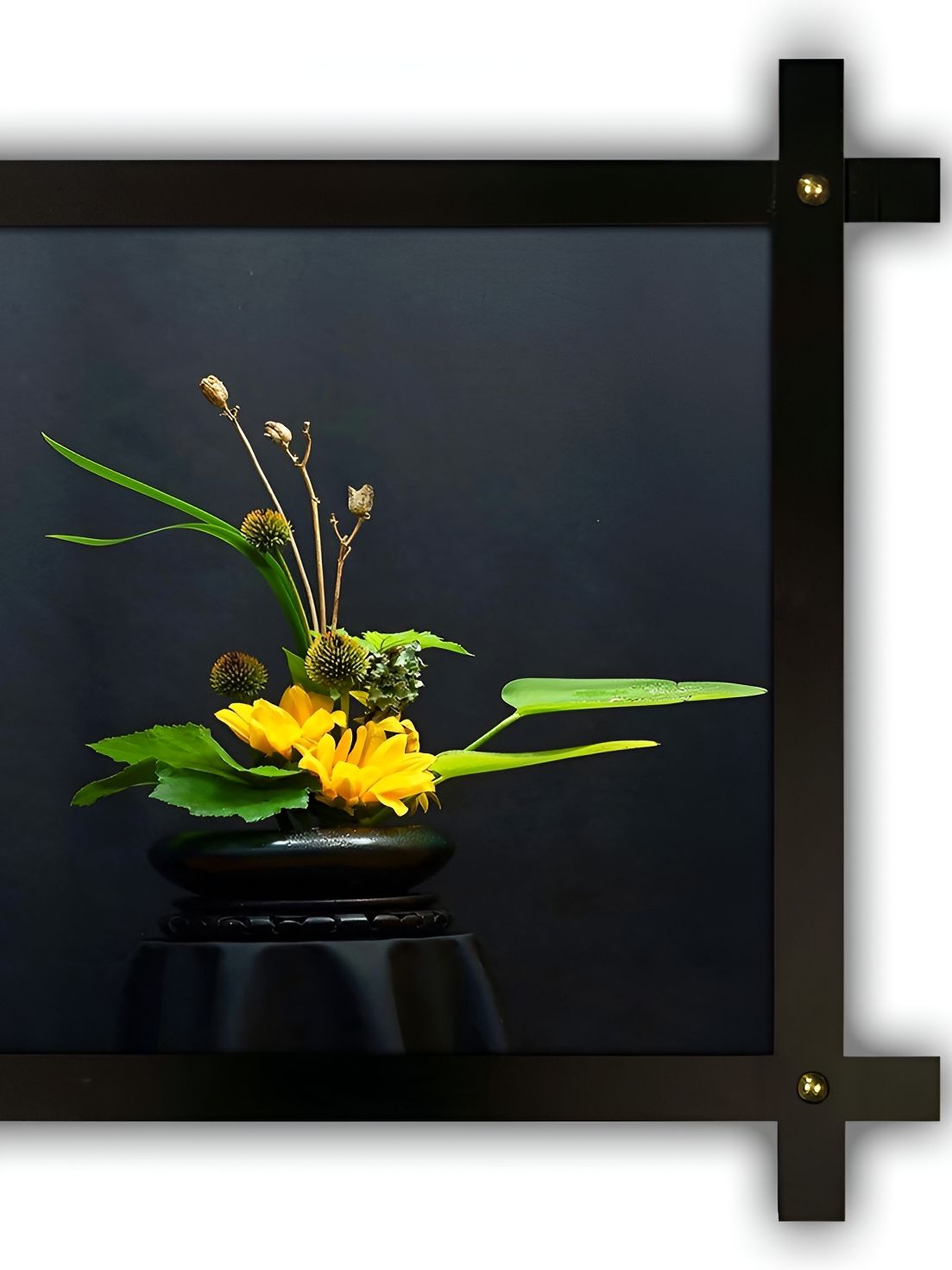 PnF Black & Green Floral Wooden Painting Wall Art-picture-14