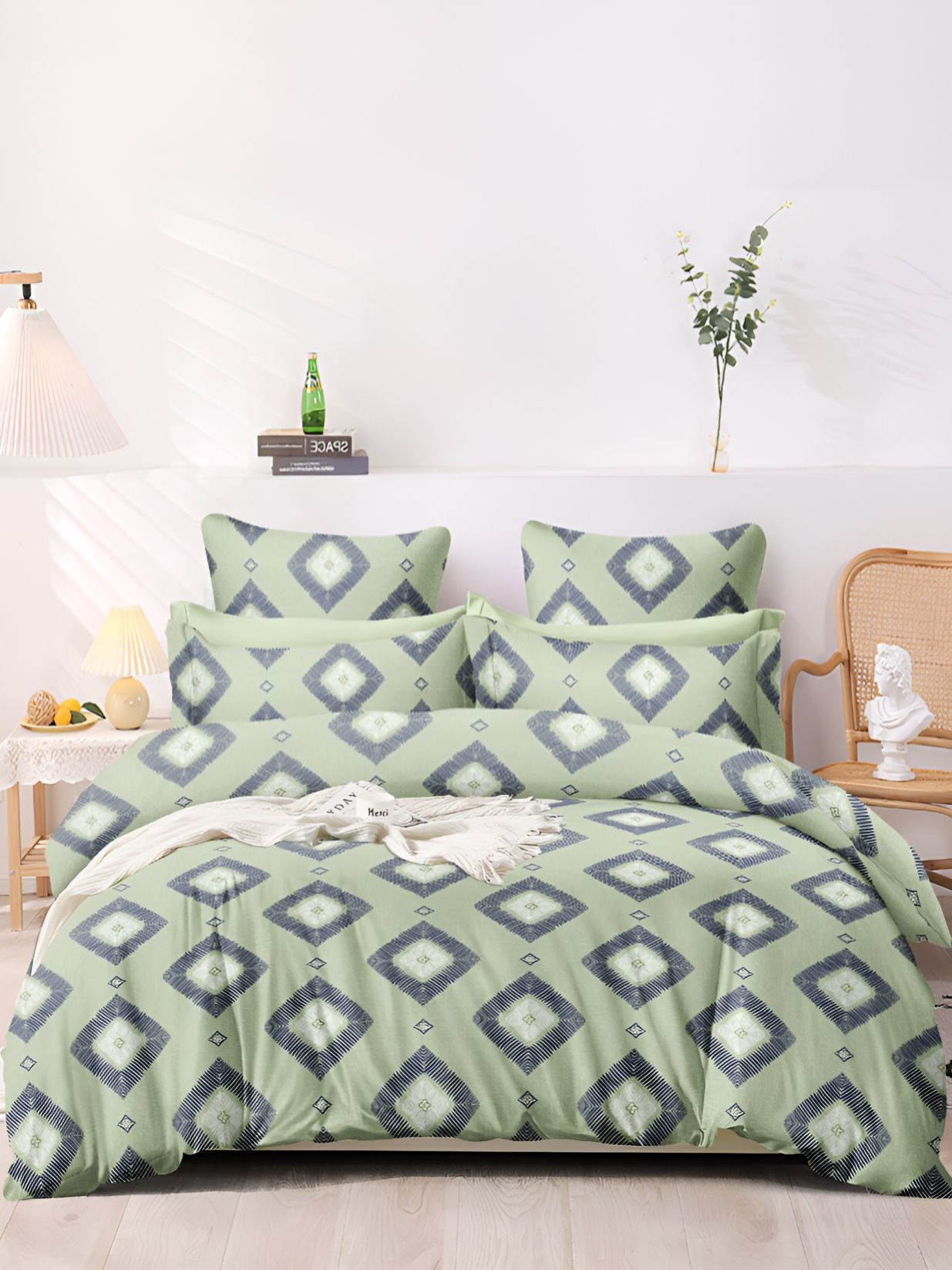 MORADO Green Abstract Printed Double Queen Duvet Cover-picture-10