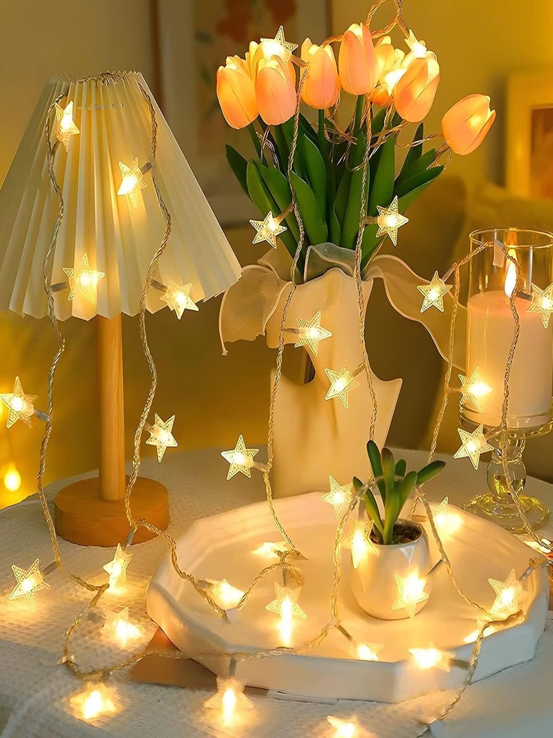 XERGY Off White Star String Fairy 14 Led Lights Outdoor and Indoor String Lights-picture-40