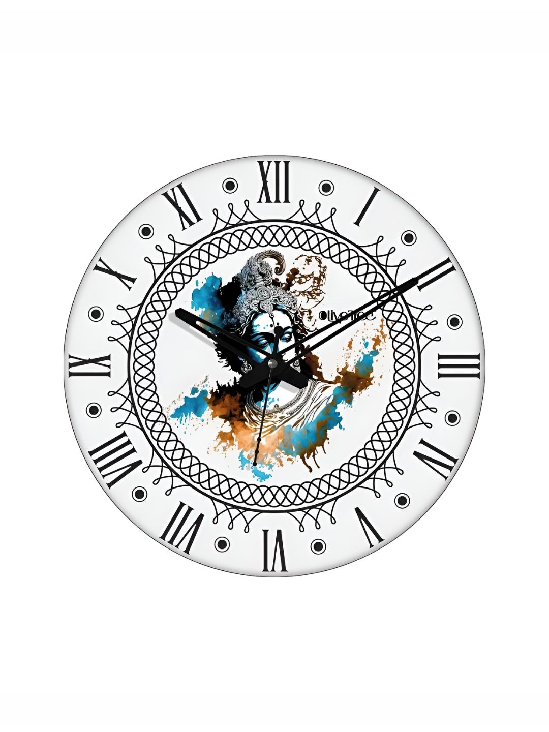 OLIVE TREE White & Black Printed Analogue Contemporary Wall Clock-picture-46