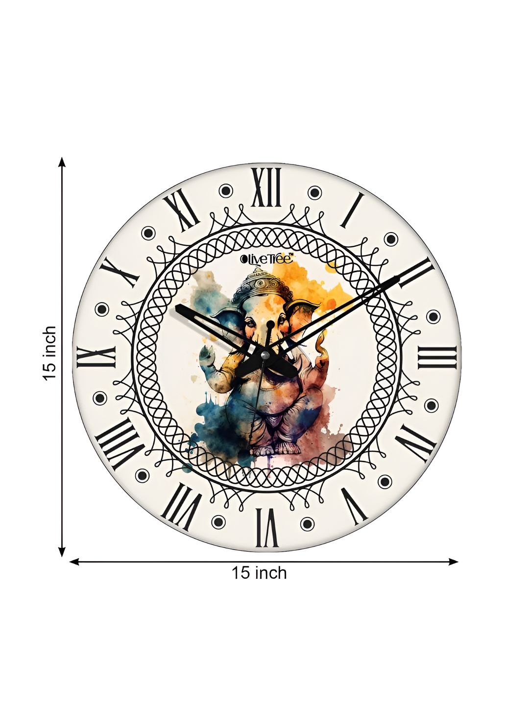 OLIVE TREE White & Black Printed Analogue Contemporary Wall Clock-picture-43