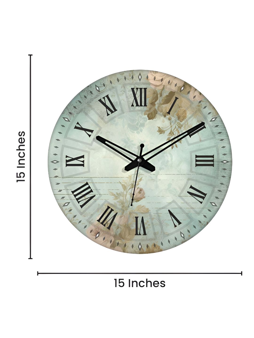 OLIVE TREE Green & Black Printed Analogue Contemporary Wall Clock-picture-53