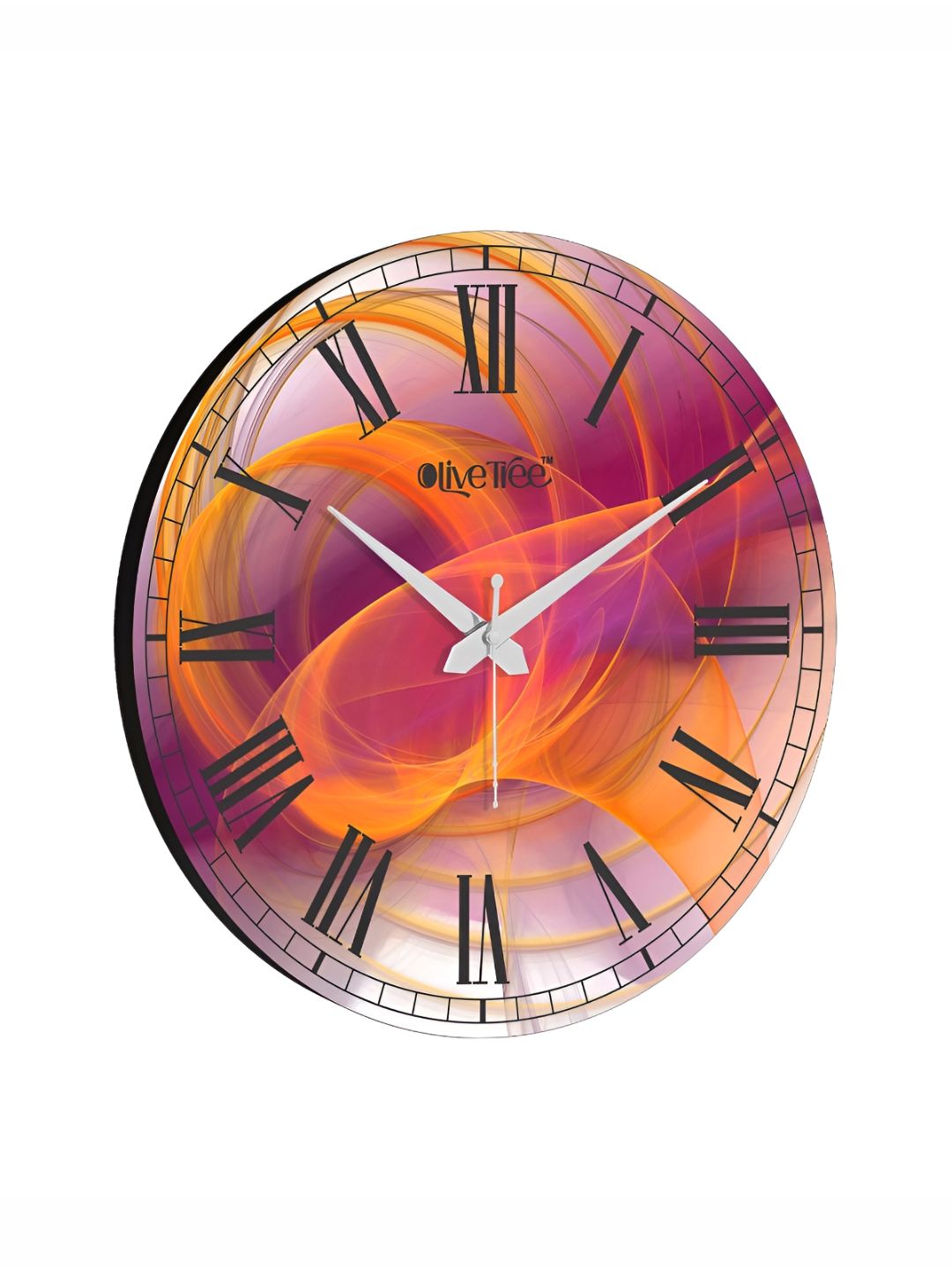 OLIVE TREE Pink & Orange Printed Analogue Contemporary Wall Clock-picture-36