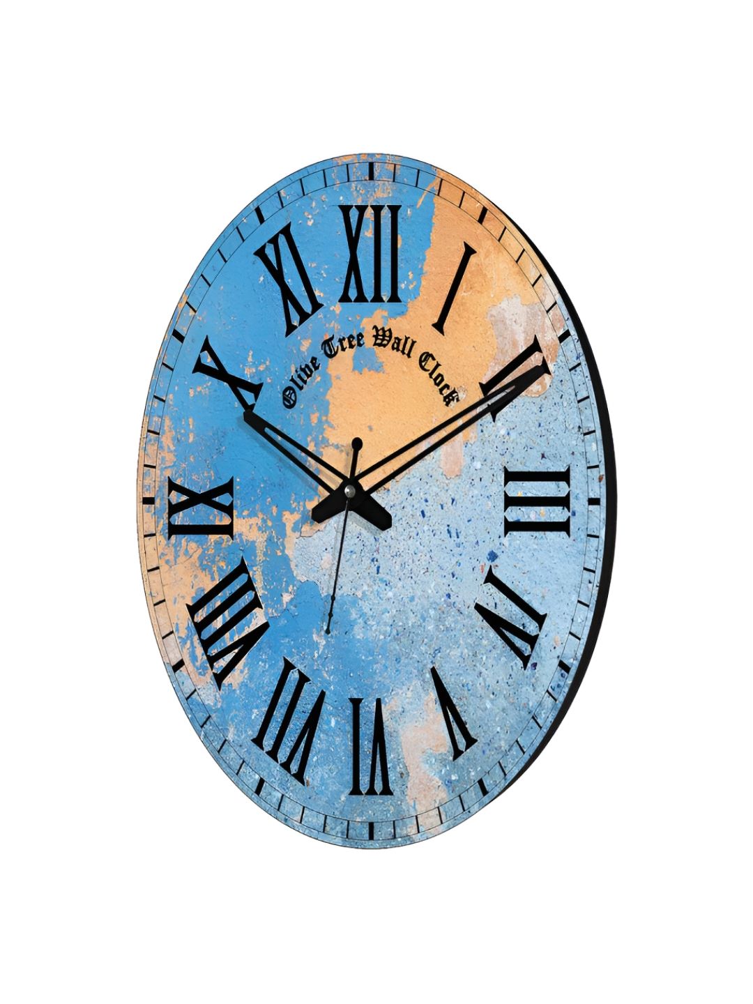 OLIVE TREE Blue & Orange Printed Analogue Contemporary Wall Clock-picture-32