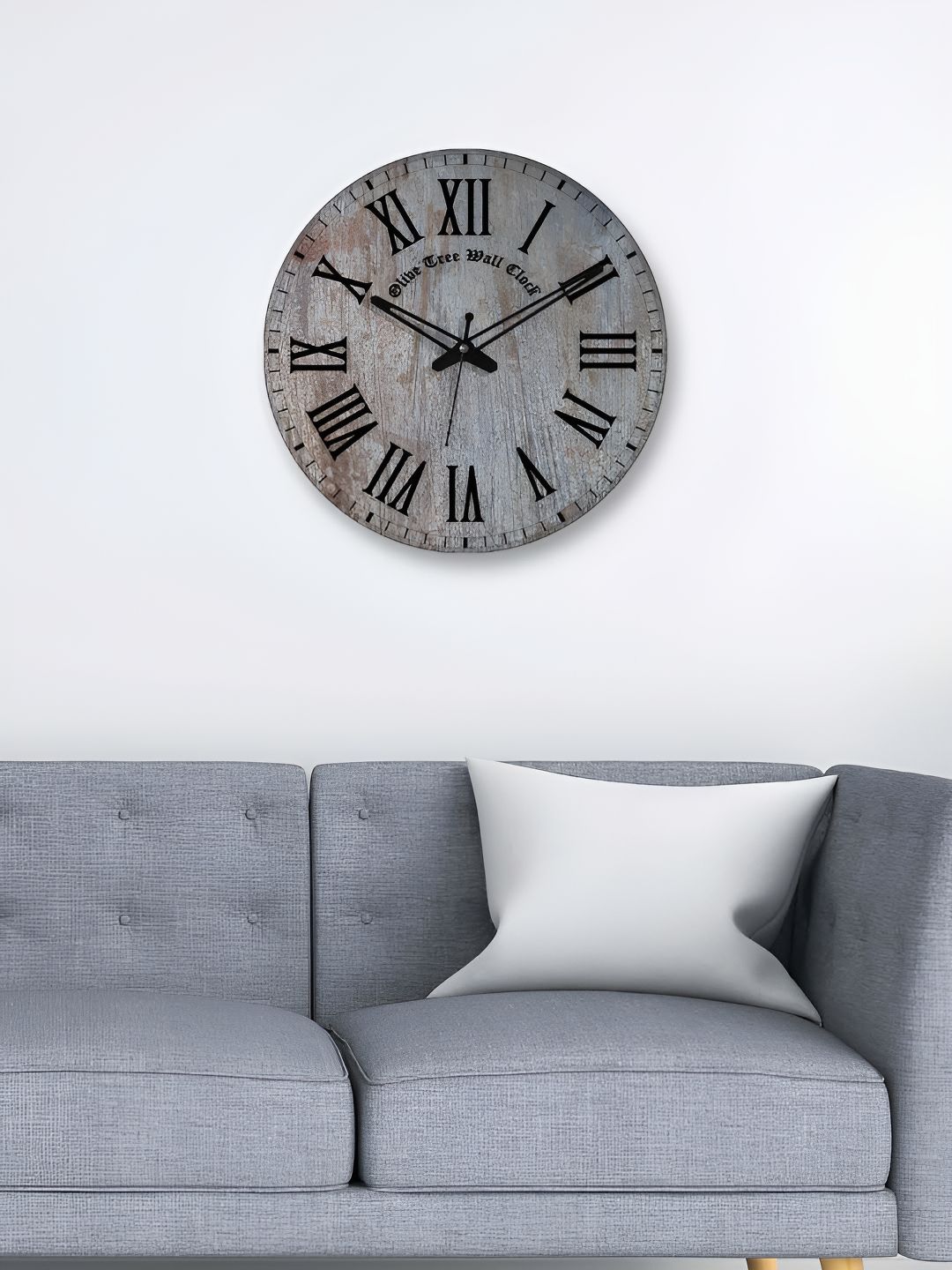 OLIVE TREE Grey & Black Printed Round Contemporary Wall Clock-picture-22