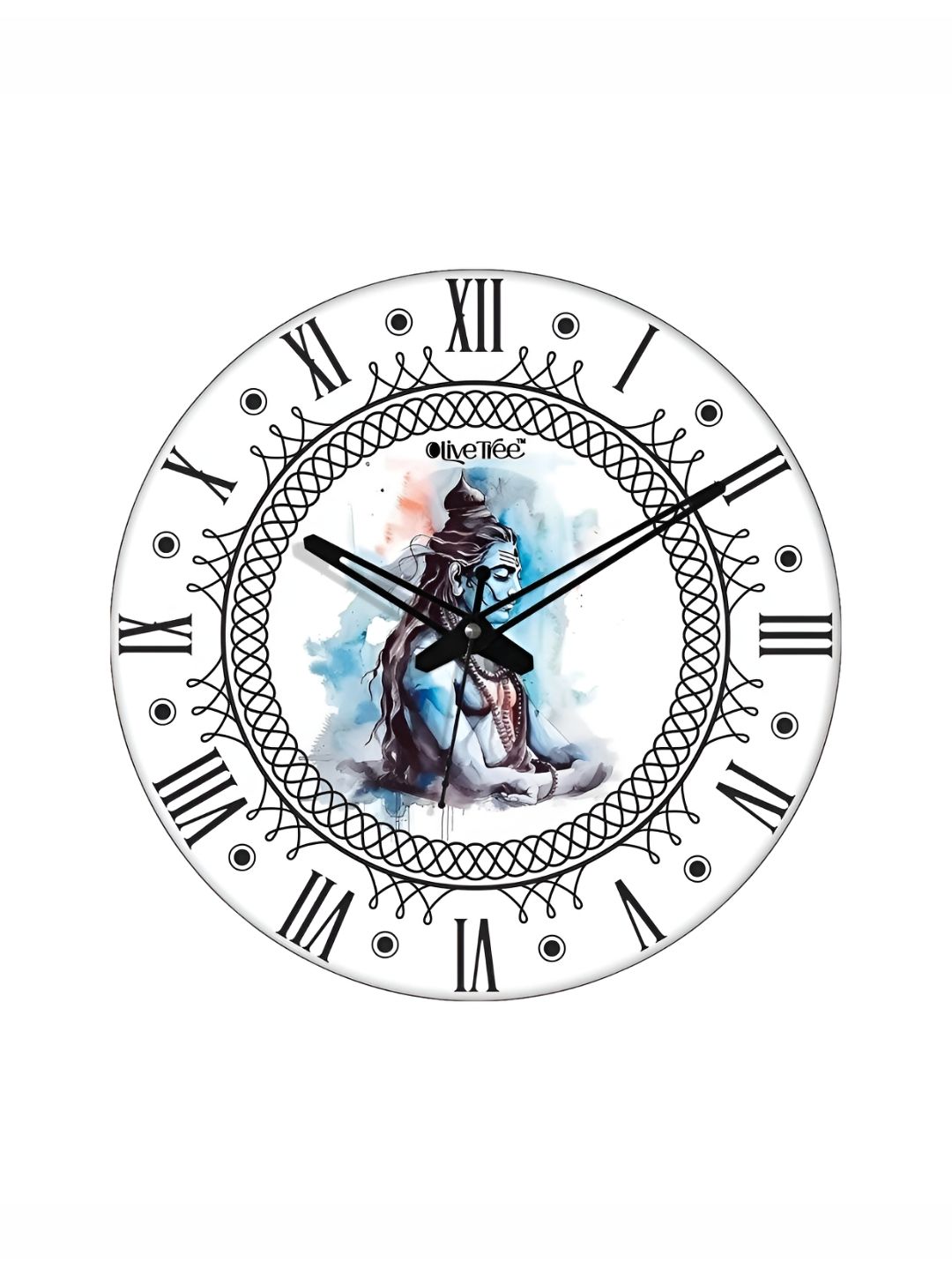 OLIVE TREE White & Black Printed Round Contemporary Wall Clock-image-47