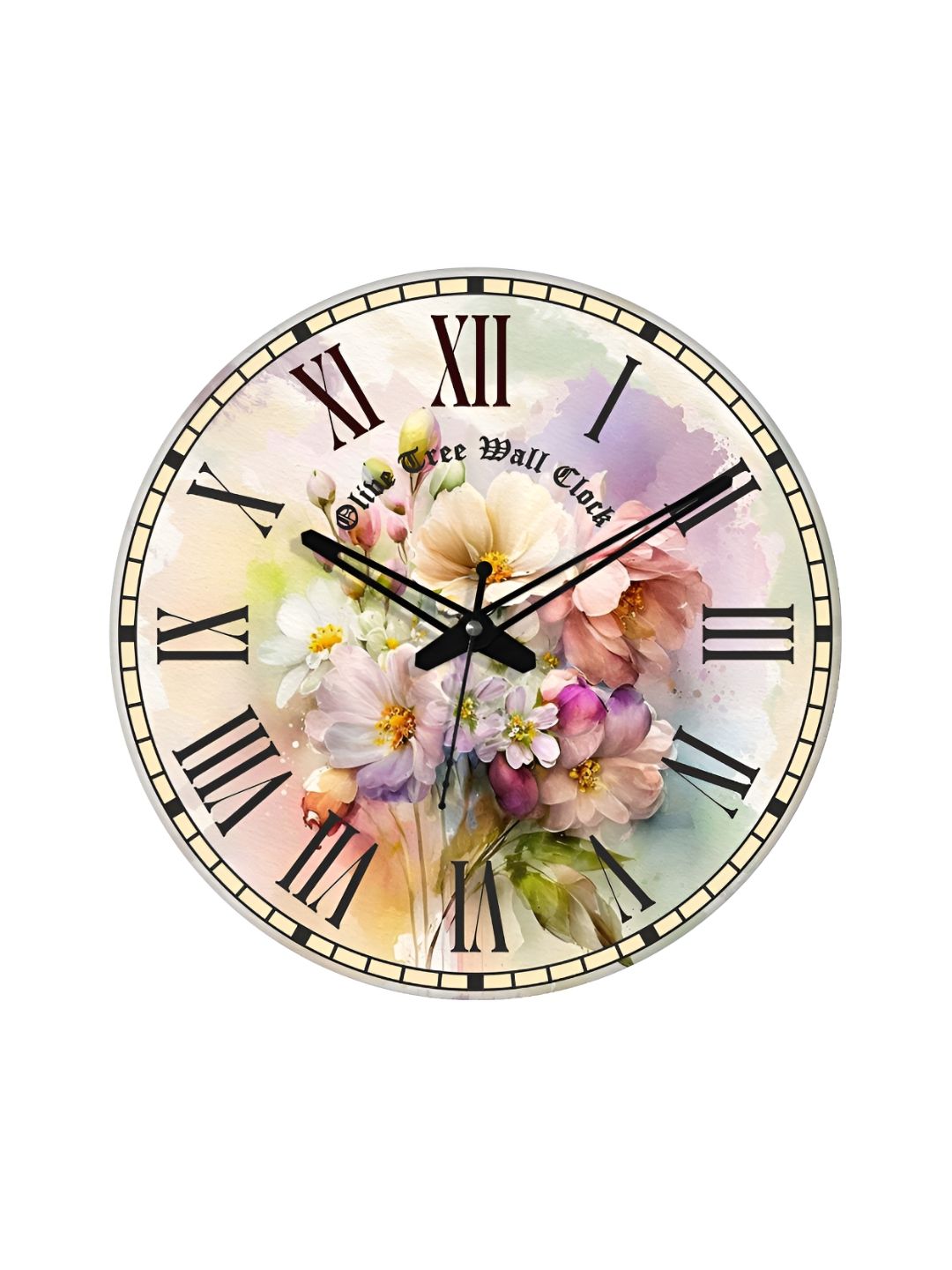 OLIVE TREE Black & Purple Printed Round Contemporary Wall Clock-picture-39