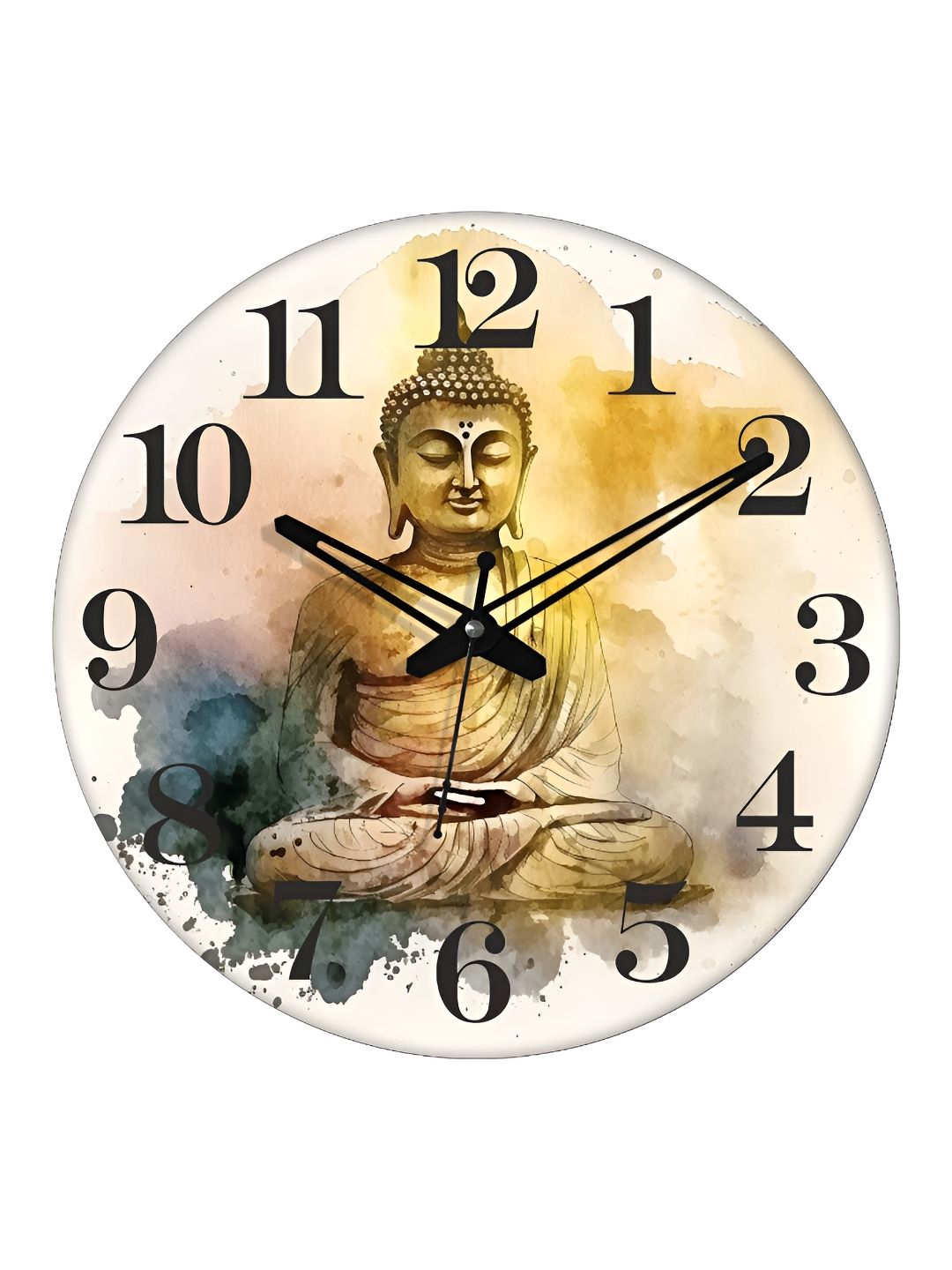 OLIVE TREE Beige & Black Printed Round Contemporary Wall Clock-picture-19