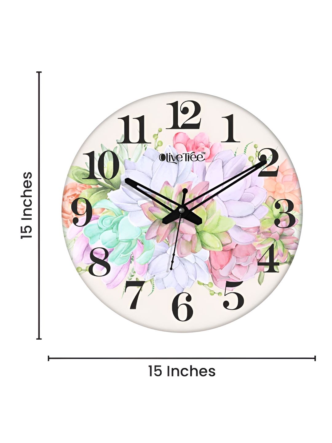 OLIVE TREE Beige & Pink Printed Round Contemporary Wall Clock-picture-17