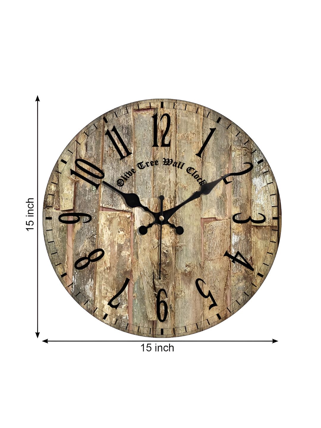 OLIVE TREE Black & Brown Printed Round Contemporary Wall Clock-picture-22