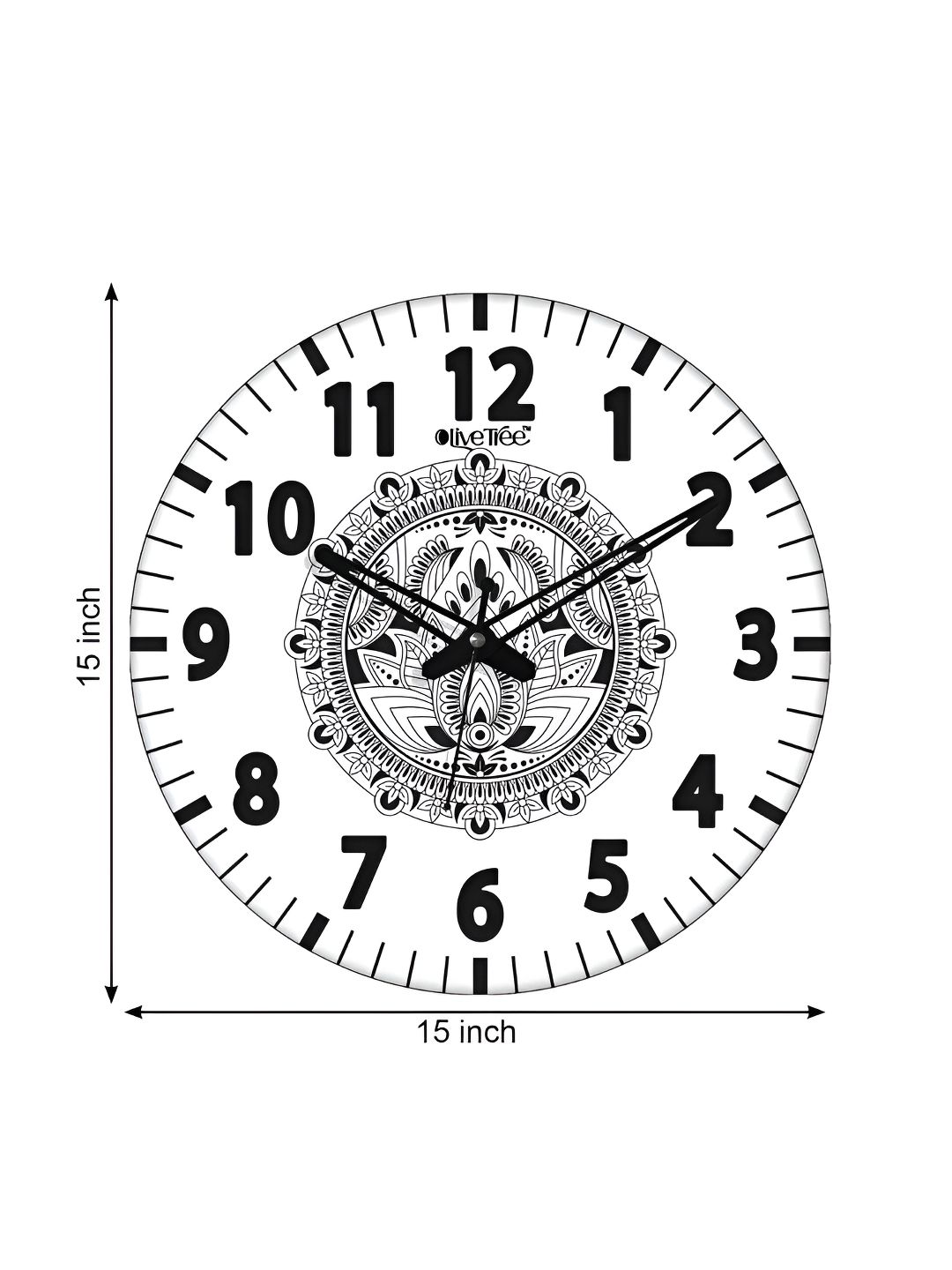 OLIVE TREE White & Black Printed Round Contemporary Wall Clock-picture-27