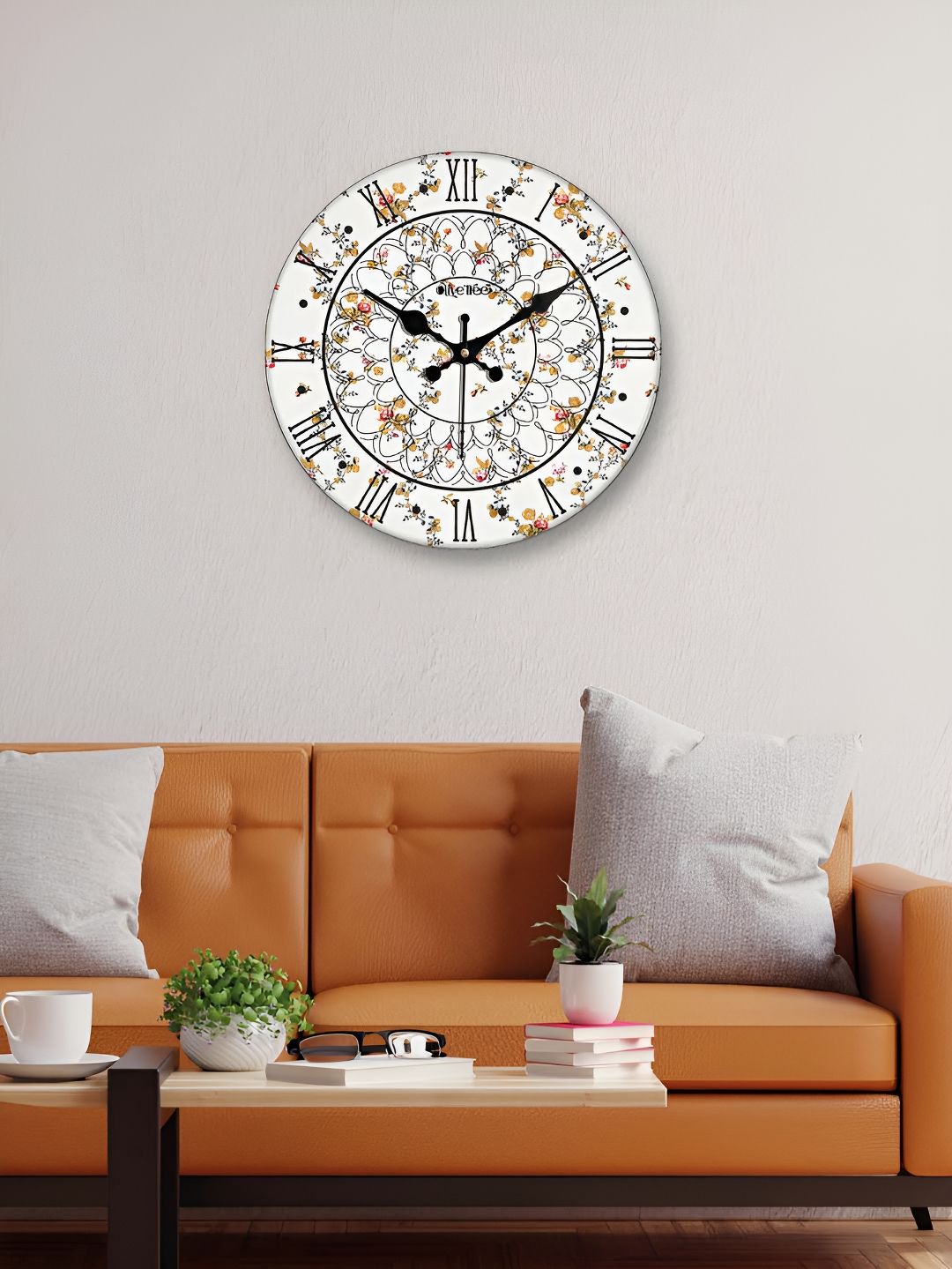 OLIVE TREE White & Black Printed Round Contemporary Wall Clock-picture-22
