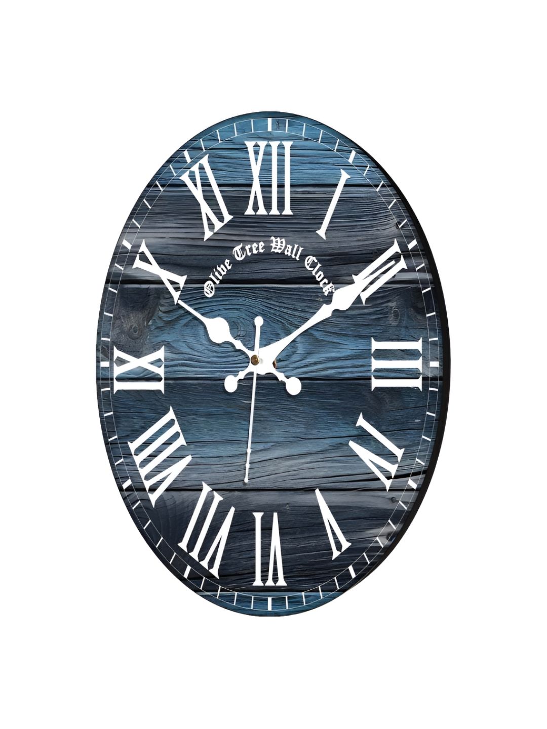 OLIVE TREE Blue & White Printed Round Contemporary Wall Clock-picture-39