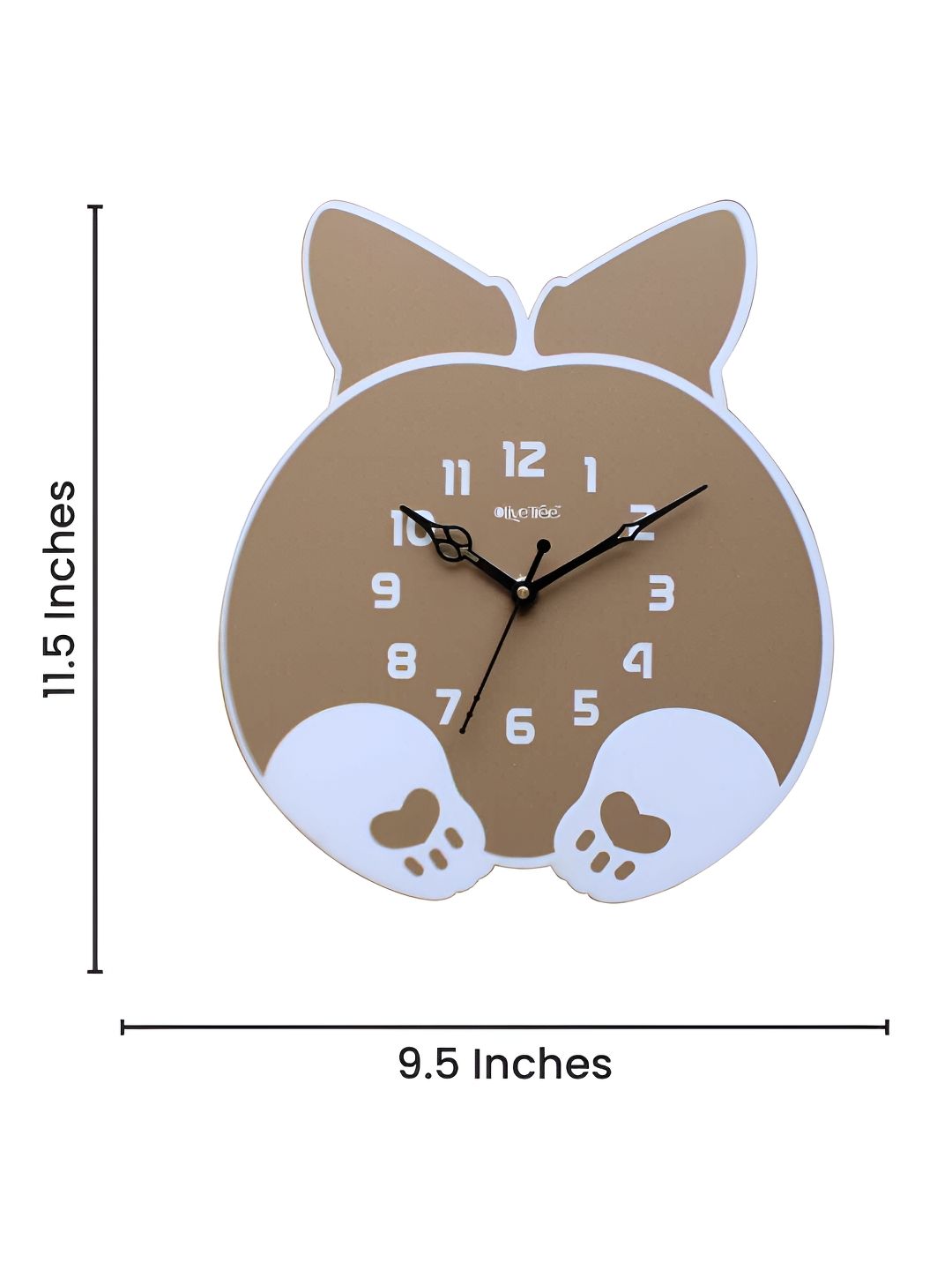 OLIVE TREE Beige & White Contemporary Analogue Non Ticking Wooden Wall Clock-image-44