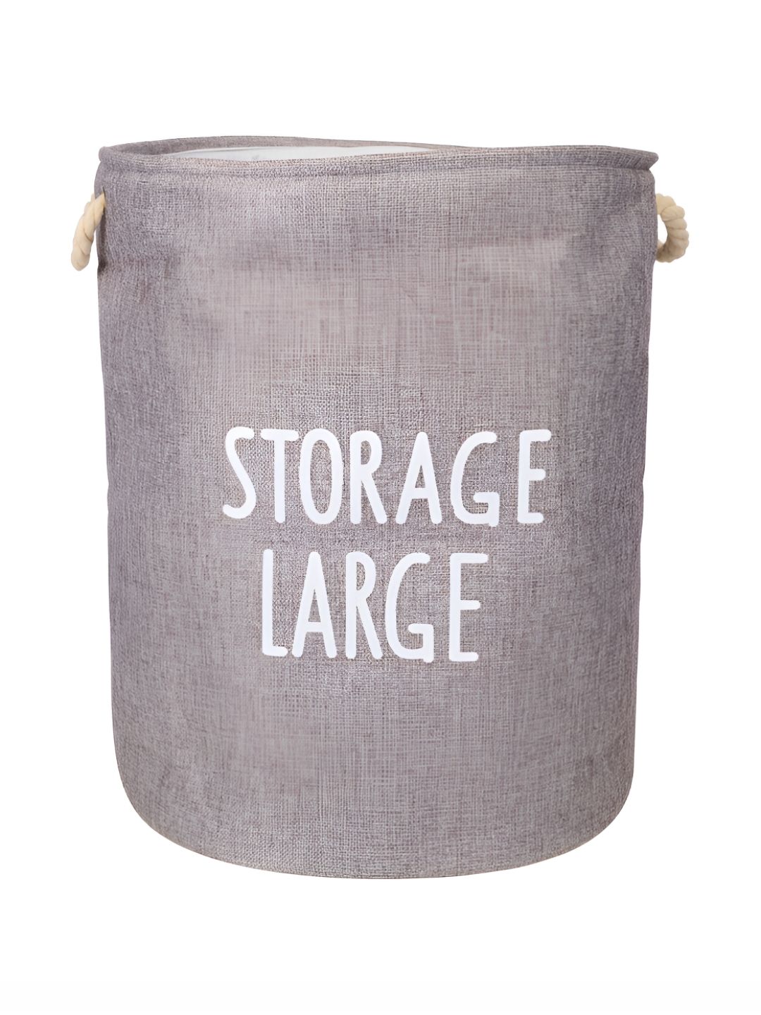 Black gold Grey White Typography Print Round Collapsible Folding Laundry Bag-image-4