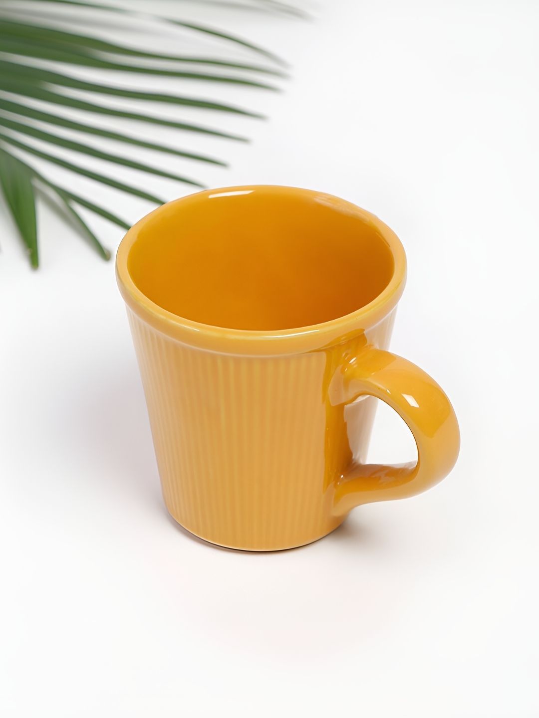 Fabindia Yellow Textured Ceramic Glossy Mugs 220 ml-image-38