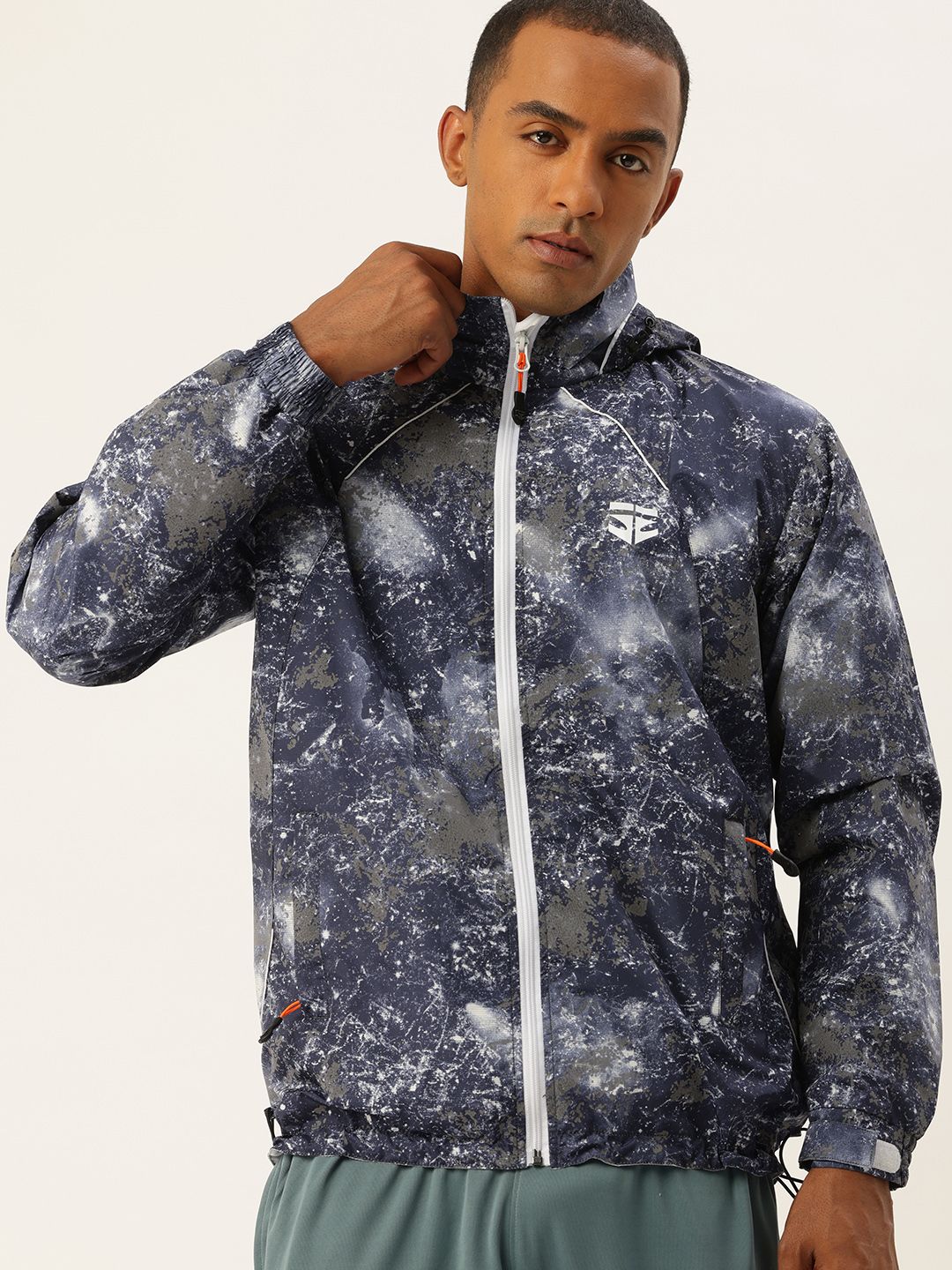 Sports52 wear Comfort Fit Printed Hooded Rain Jacket-picture-50