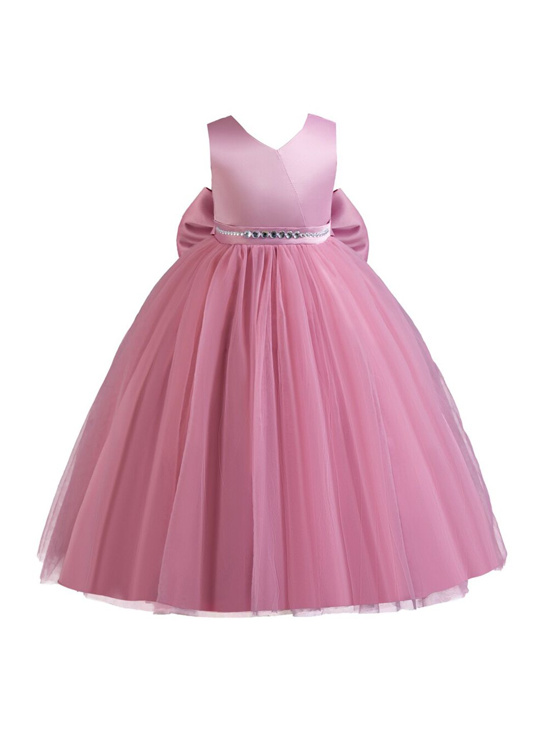 StyleCast Girls Pink V-Neck Embellished Maxi Dress-picture-0