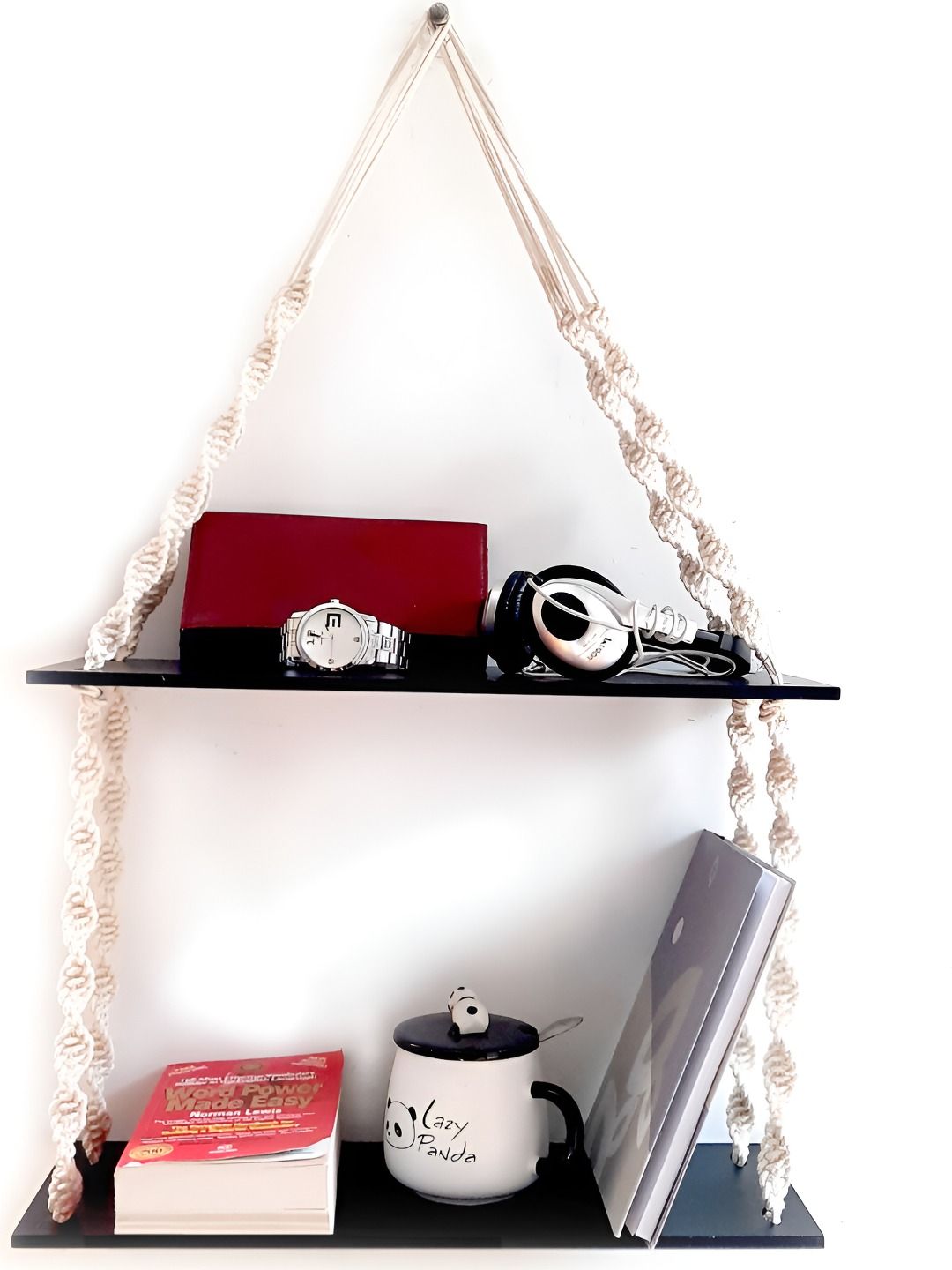 VAH Kya Bat Hai !! Black and White 2 Pieces Real Pine Wood  Plant Shelf Decor-image-35