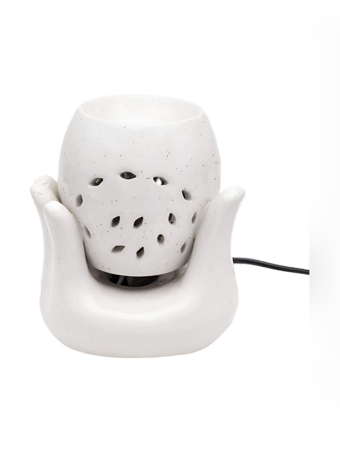 Crazy Sutra White Ceramic Electric Diffuser Stylish Hand Shape Oil Burner Lamp-image-4