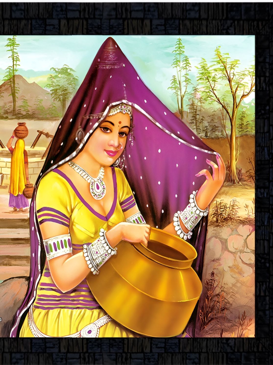 PnF Black & Purple Wooden & Paper Painting Wall Art-picture-29