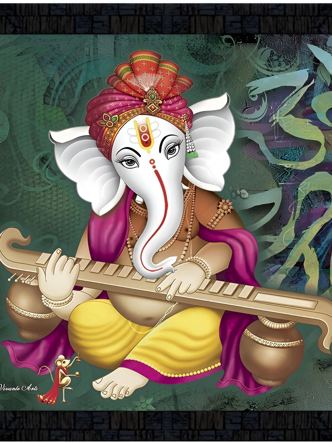 PnF Black & Purple Wooden Religious Wall Paintings Art-picture-14