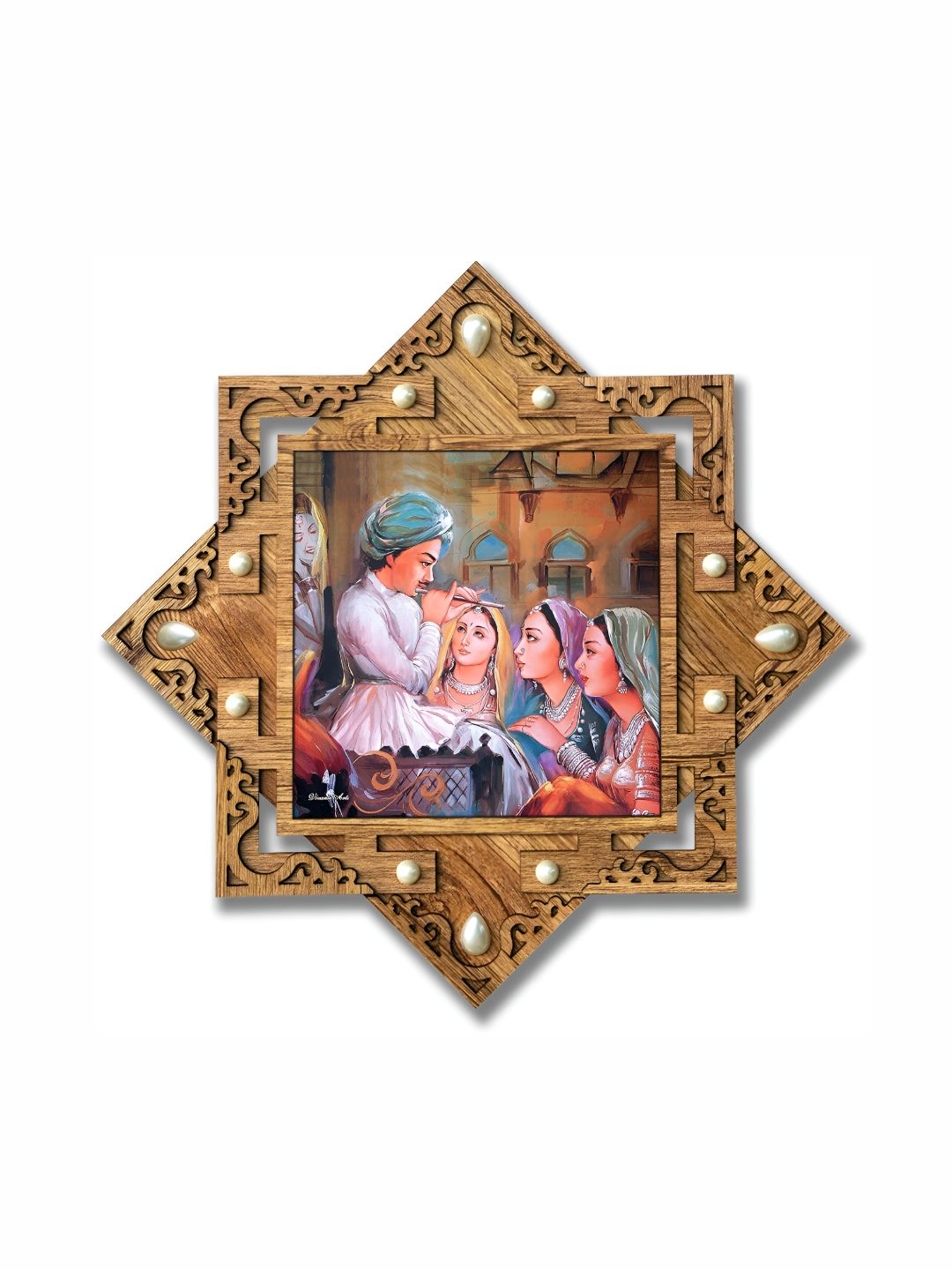 PnF Beige & Blue Wooden Painting Wall Art-picture-15