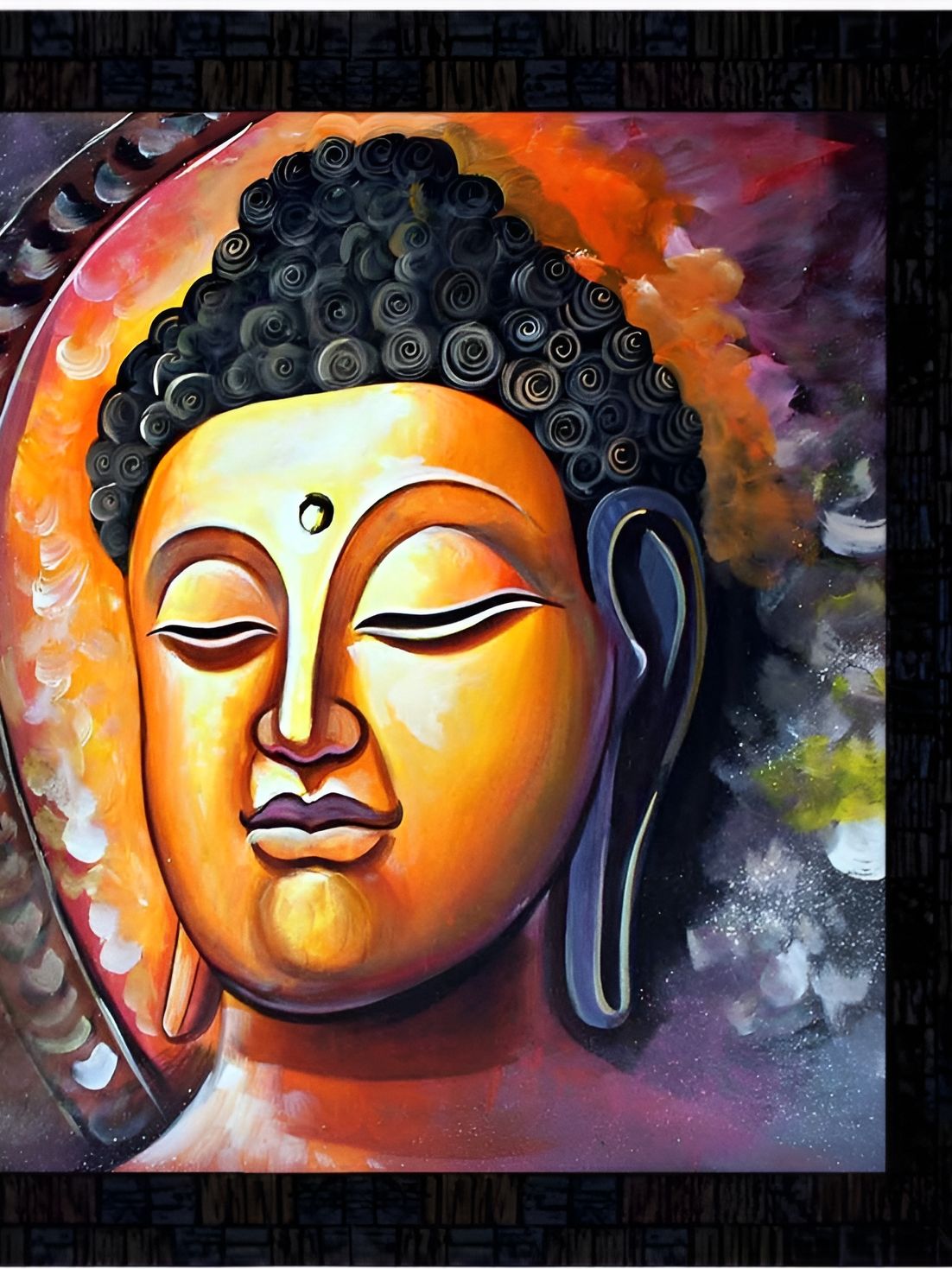 PnF Black & Orange Printed Wooden Religious Wall Art-picture-28