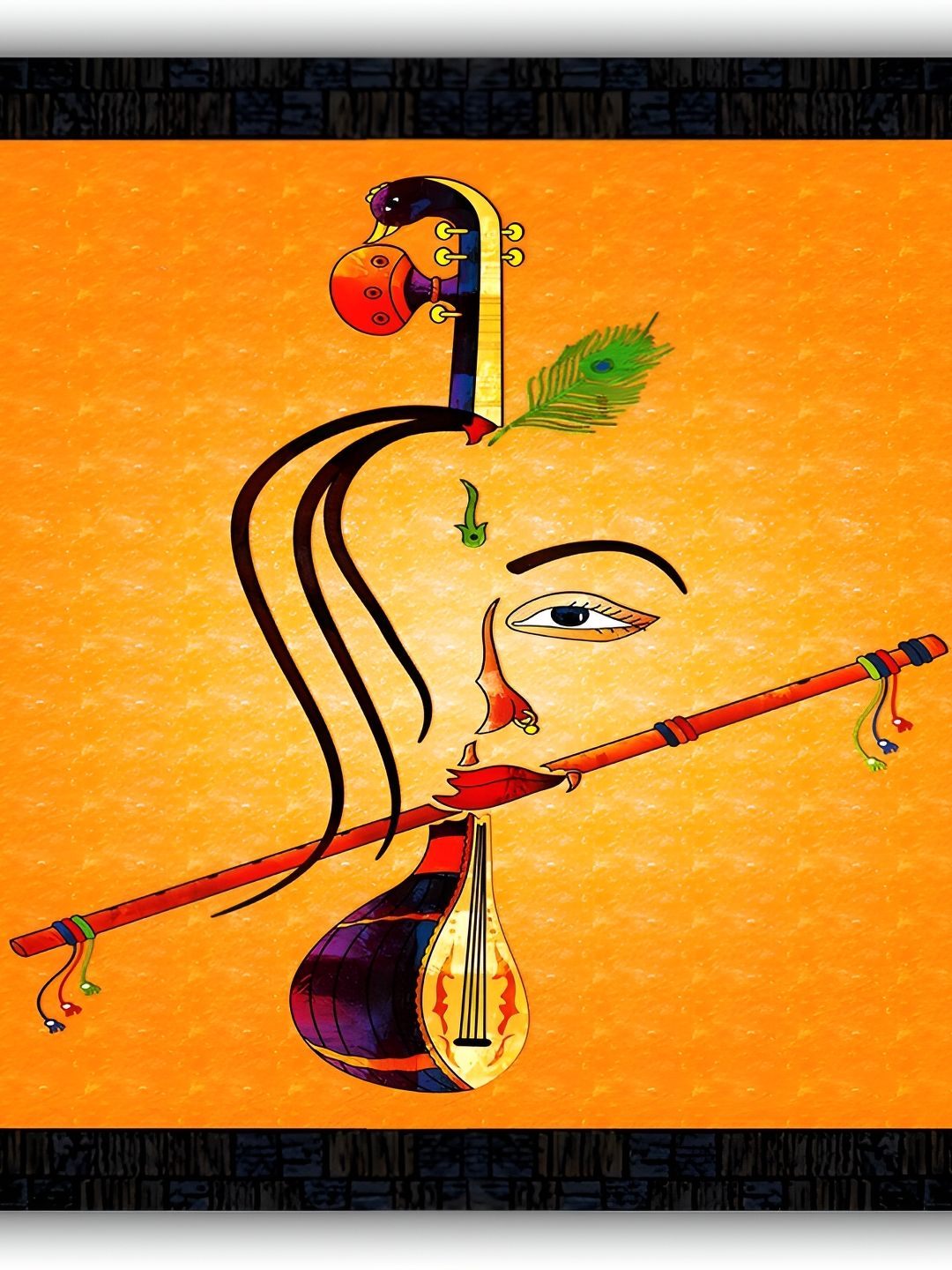 PnF Black & Orange Religious Painting Wall Art-picture-30