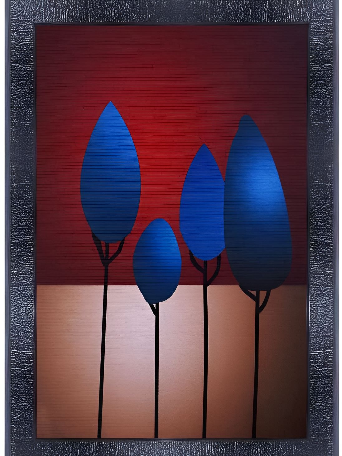 PnF Black & Red Wooden Abstract Wall Painting-picture-35