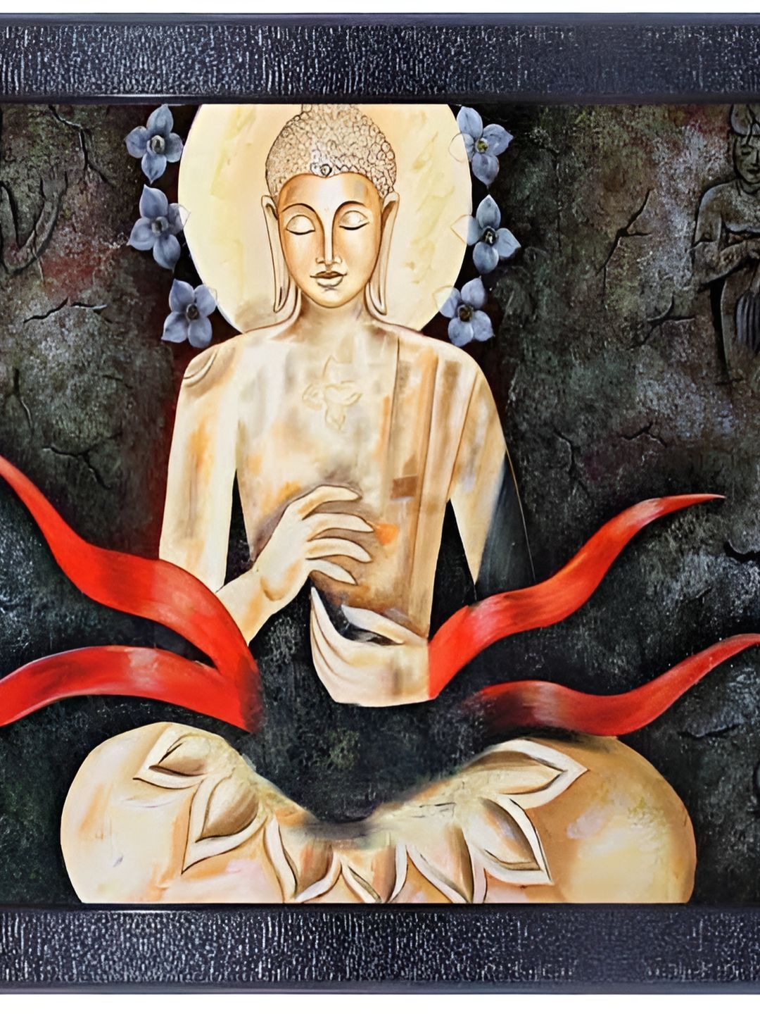 PnF Black & Beige Religious Wooden Painting Wall Art-picture-10