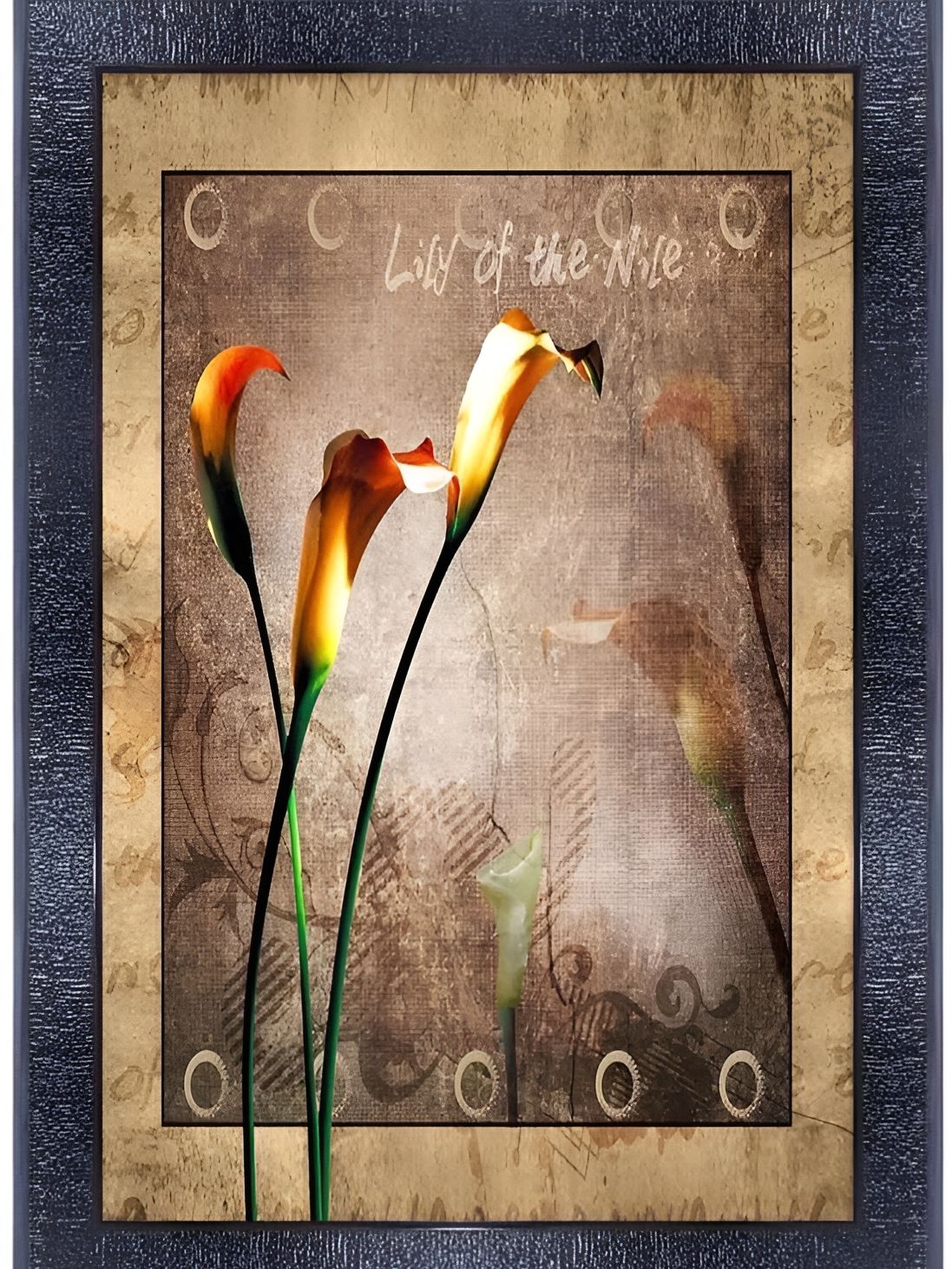 PnF Black & Brown Floral Painting Wooden Wall Art-picture-40