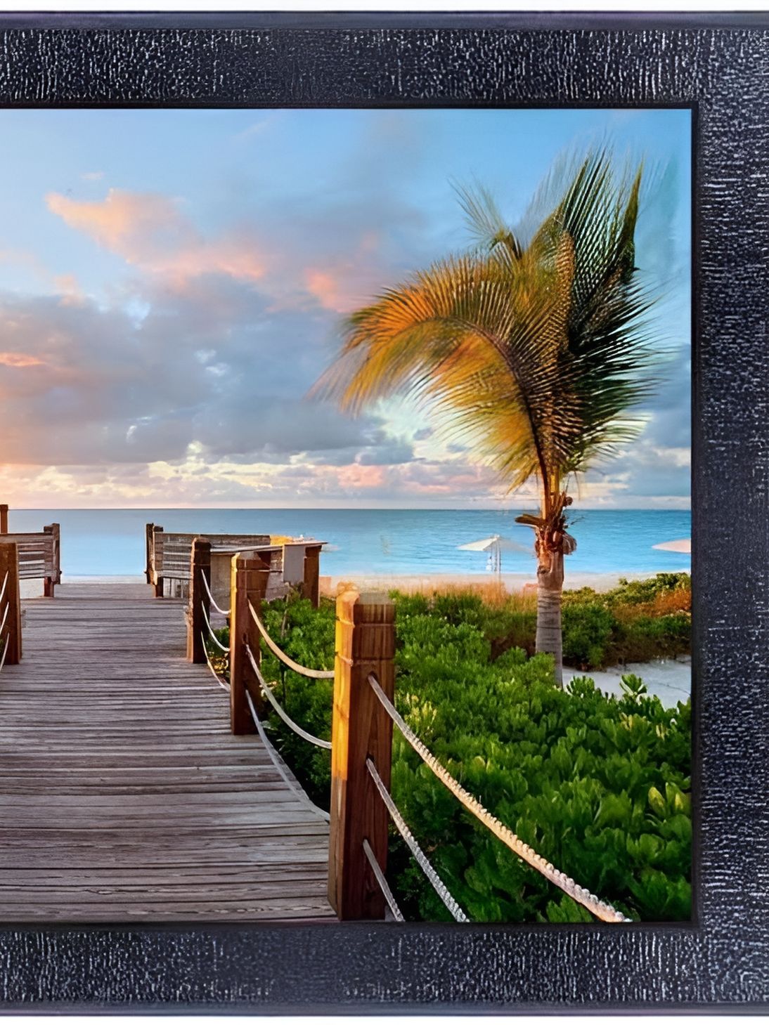 PnF Black & Blue Floral and Botanical Glass Painting Wall Art-picture-13