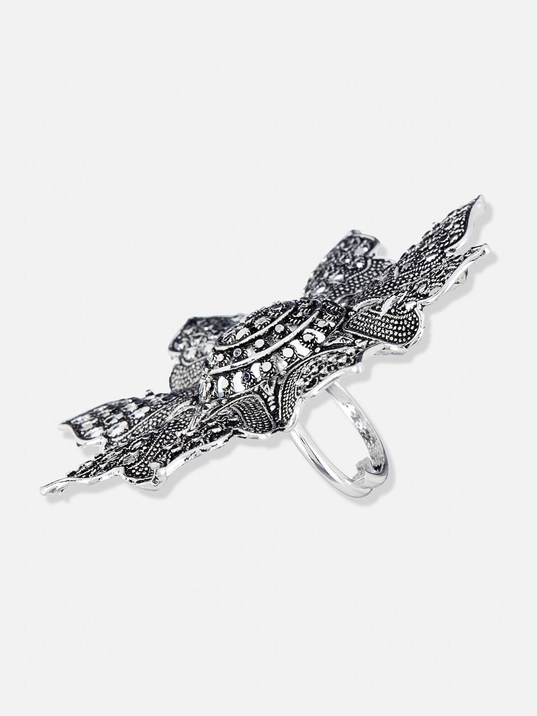 ATIBELLE Silver Plated Adjustable Finger Ring