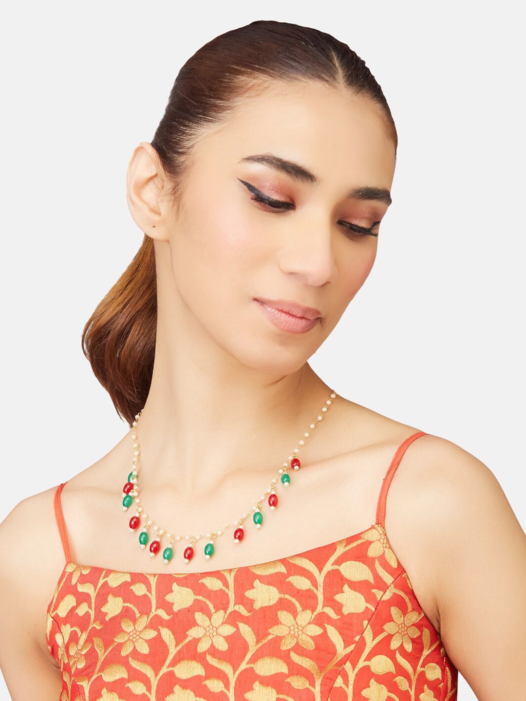 ATIBELLE Gold-Plated Stone-Studded Necklace