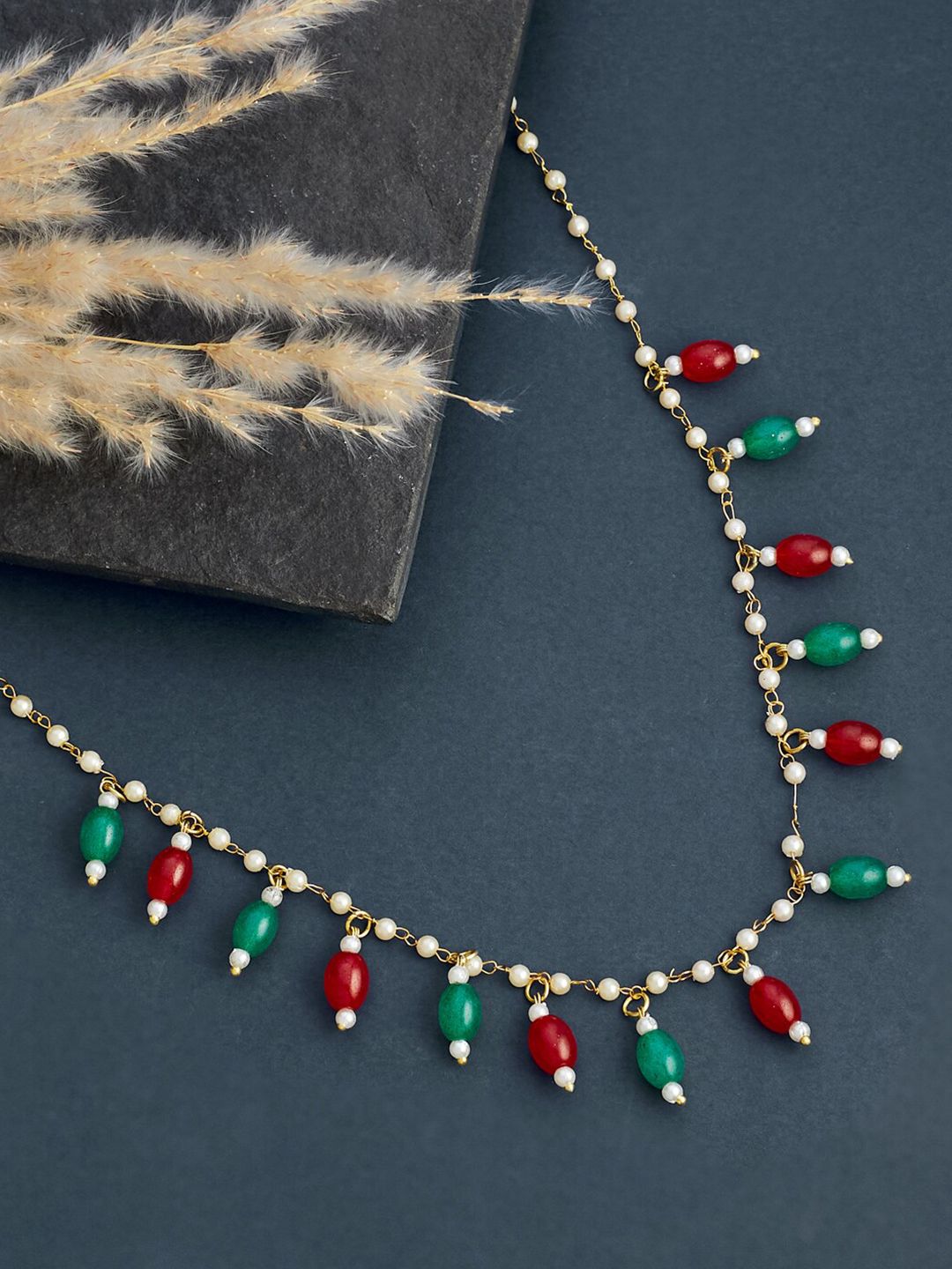 ATIBELLE Gold-Plated Stone-Studded Necklace